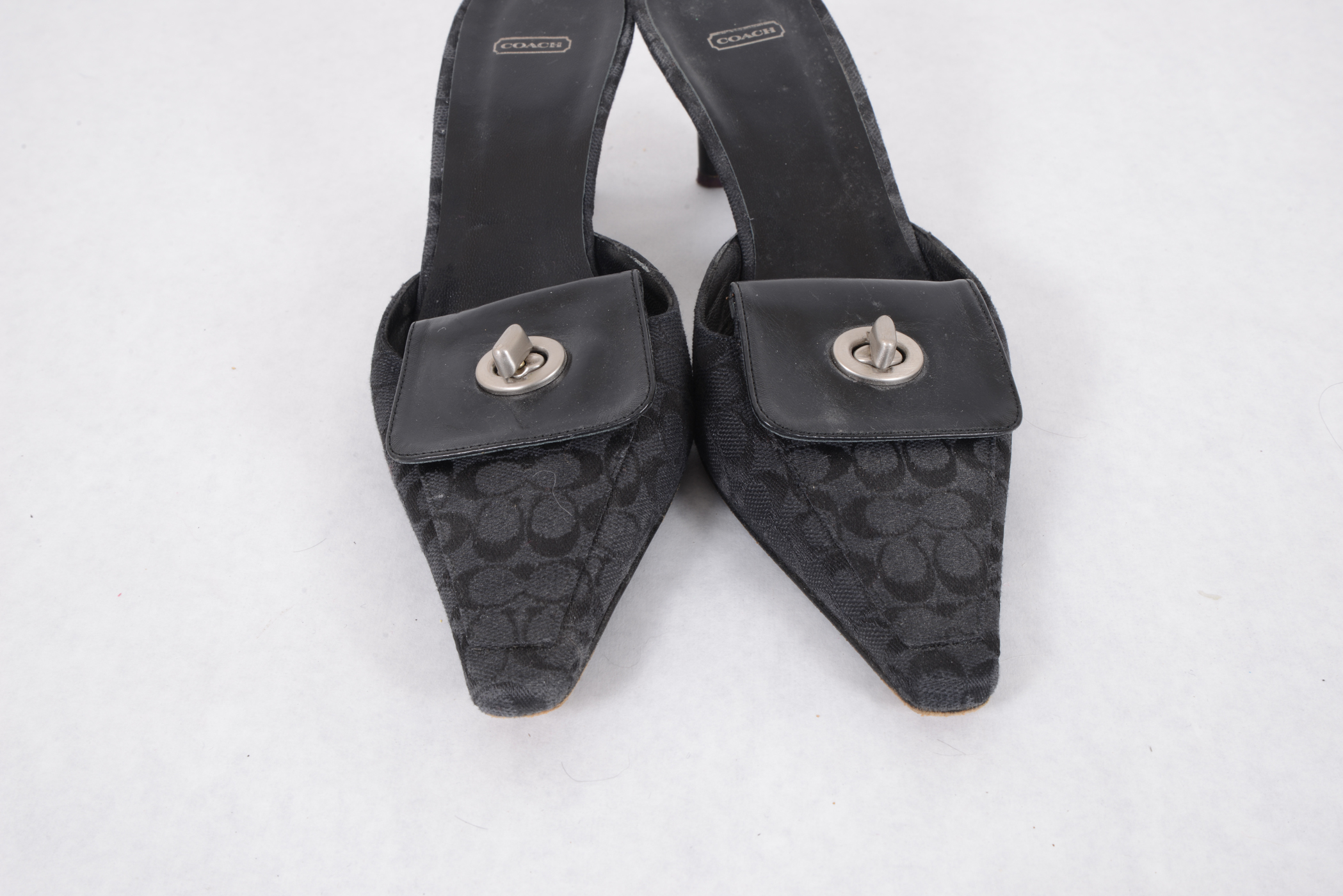 Coach Black Logo Mules