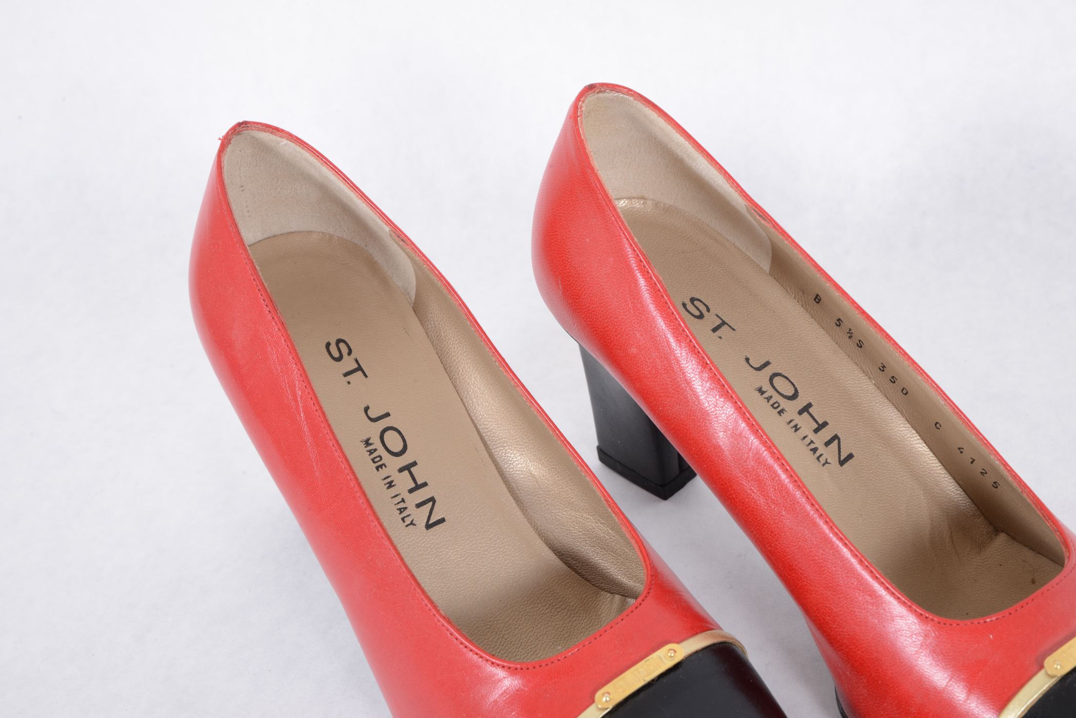 St. John Red Leather Heels