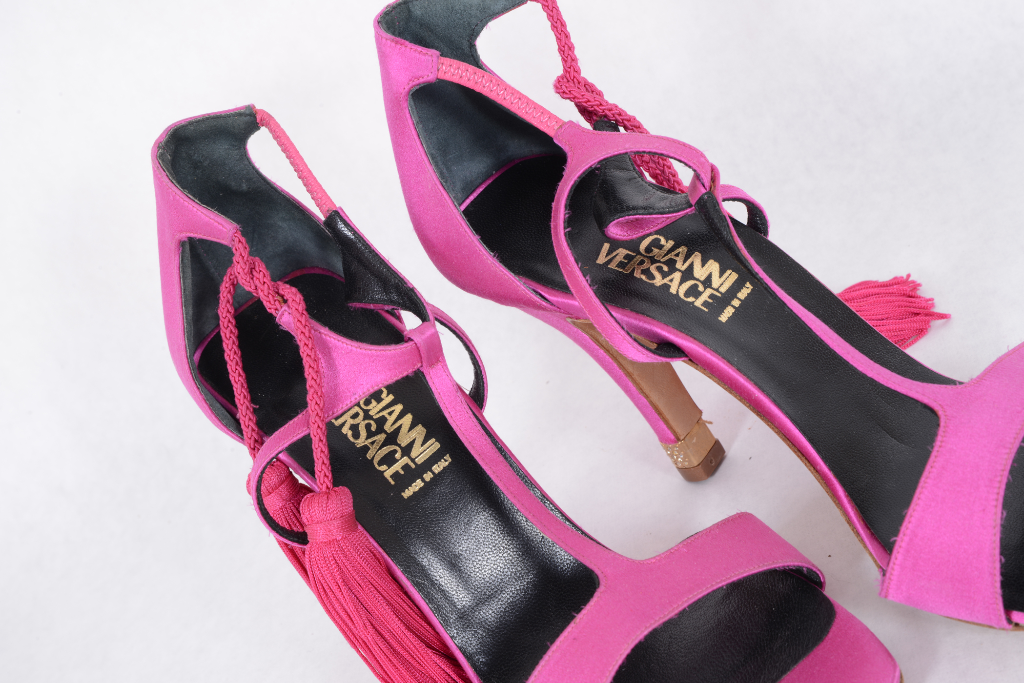 Gianni Versace Magenta Tasseled Heels