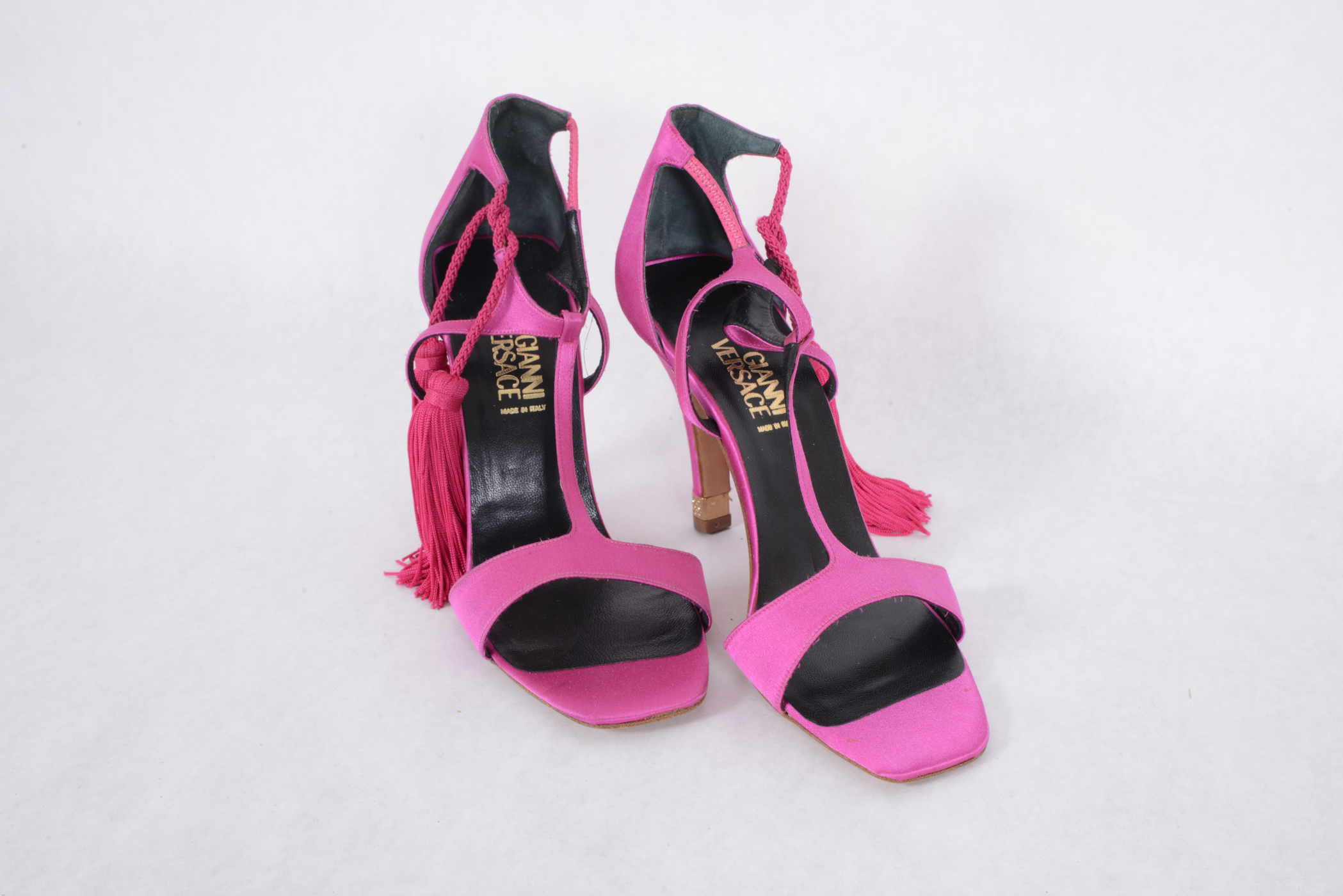 Gianni Versace Magenta Tasseled Heels