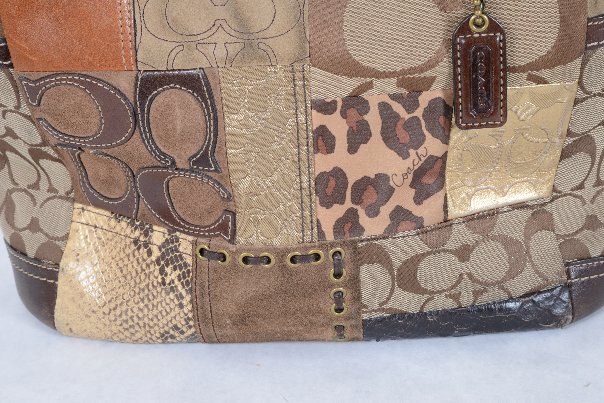 Coach "Carly" Fall Patchwork Hobo Handbag