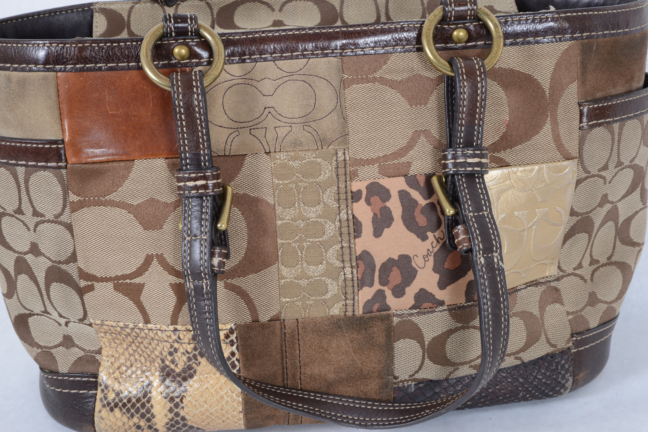 Coach "Carly" Fall Patchwork Hobo Handbag