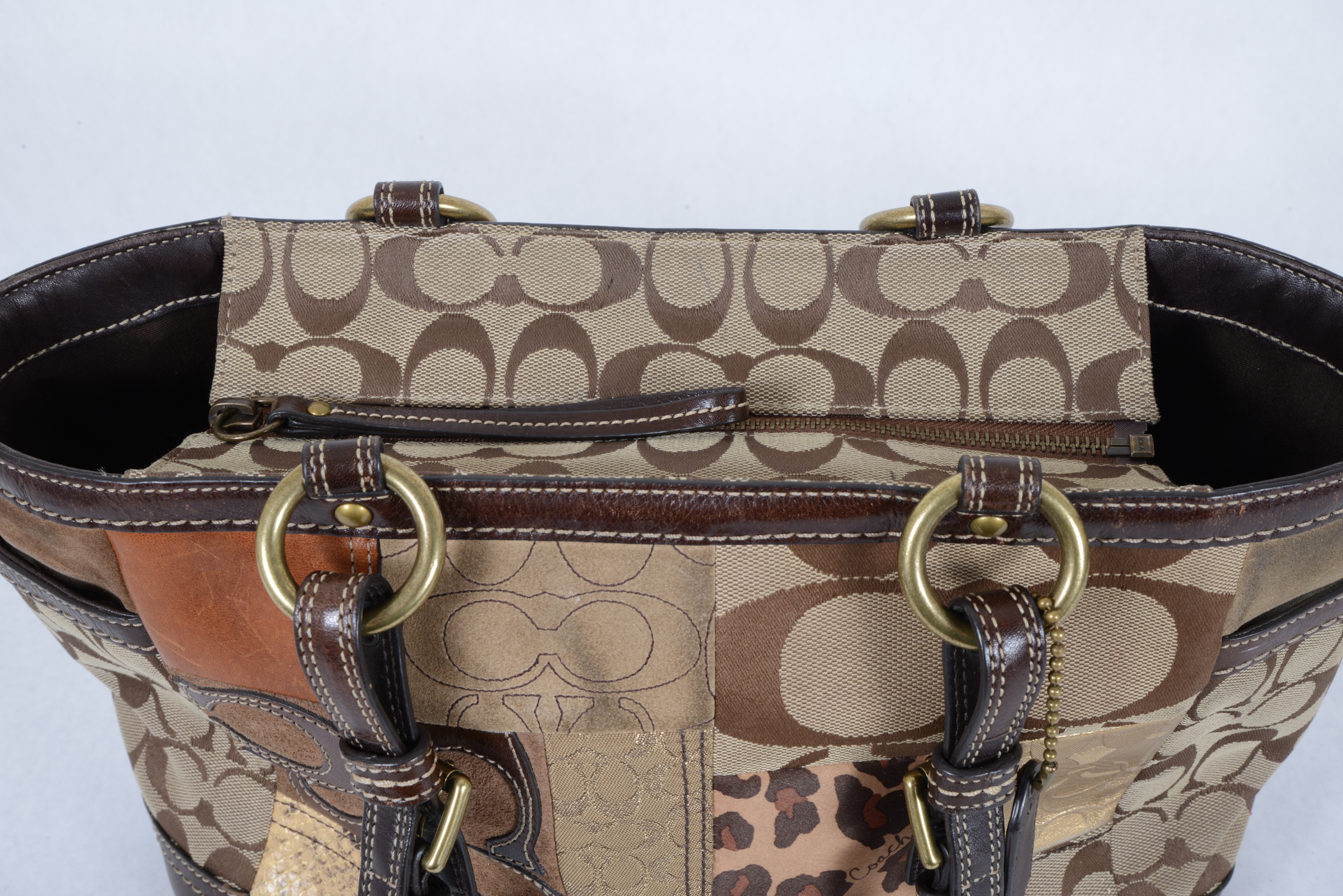 Coach "Carly" Fall Patchwork Hobo Handbag