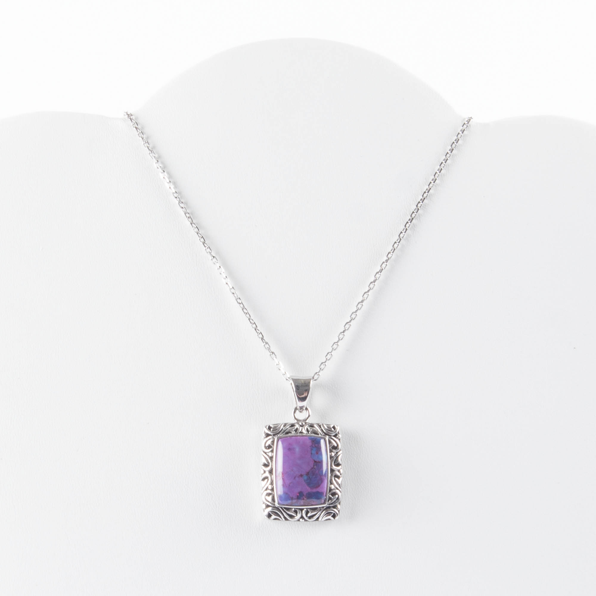 Sterling Silver Purple Turquoise Pendant