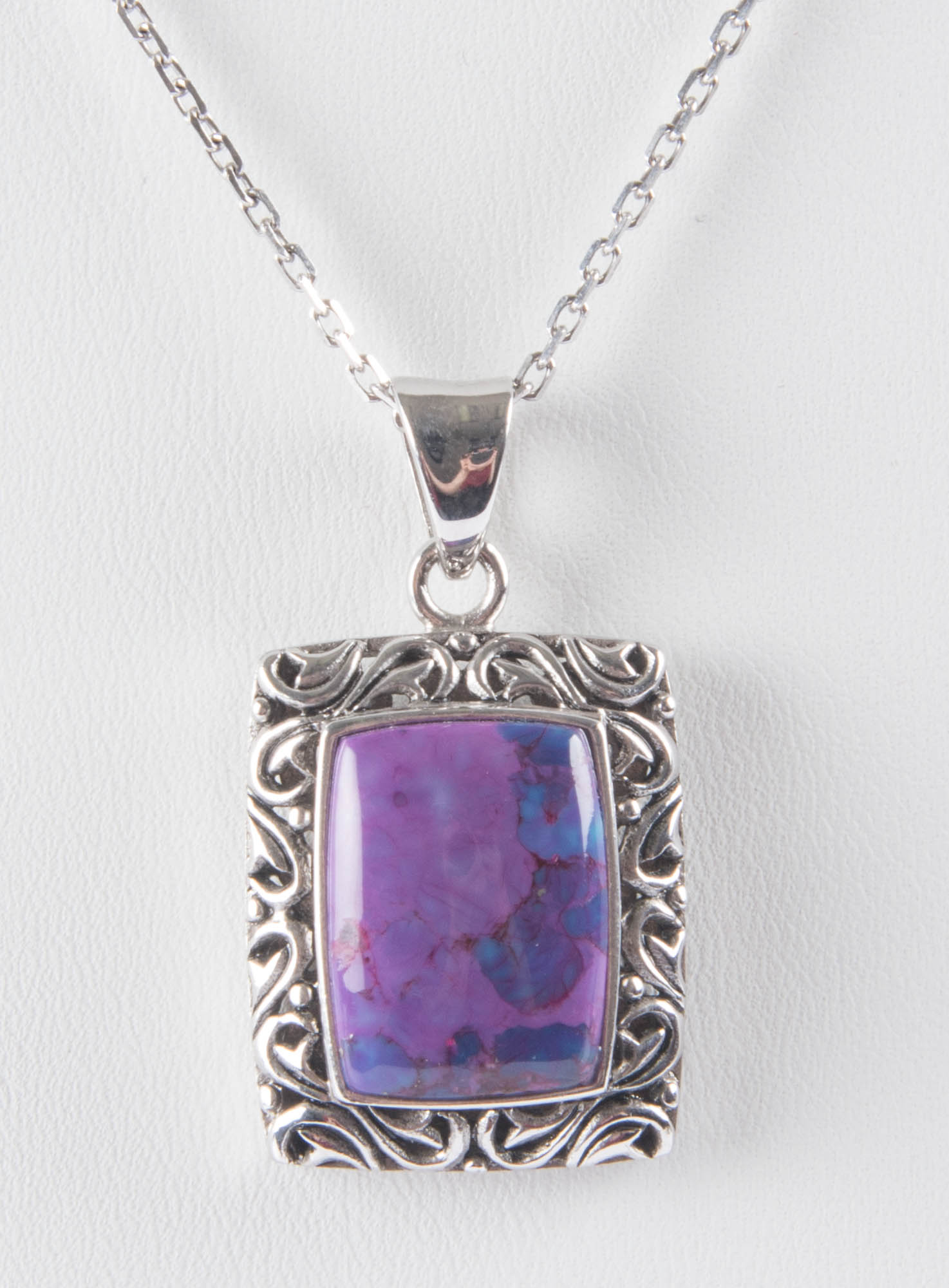 Sterling Silver Purple Turquoise Pendant