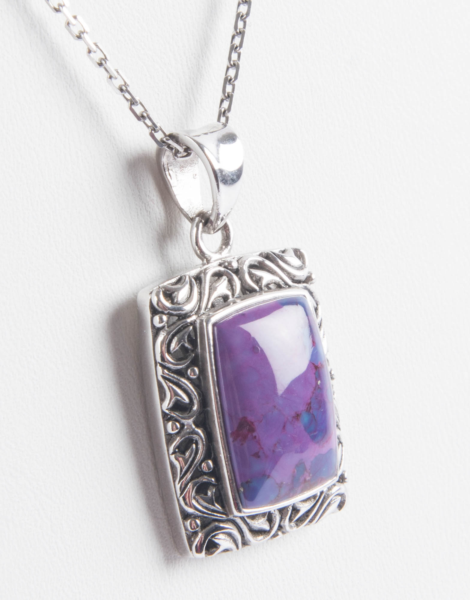 Sterling Silver Purple Turquoise Pendant
