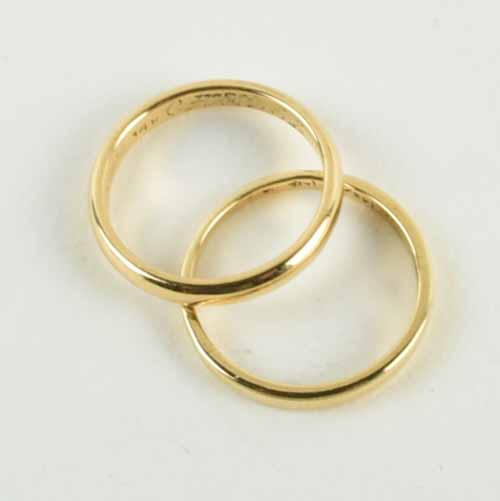 Pair of Women's 14K Gold Wedding Bands
