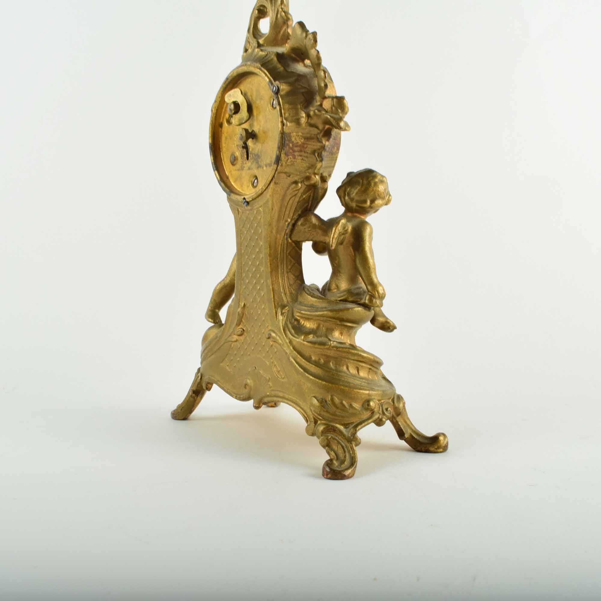 Antique Rococo Style Cherub Mantel Clock
