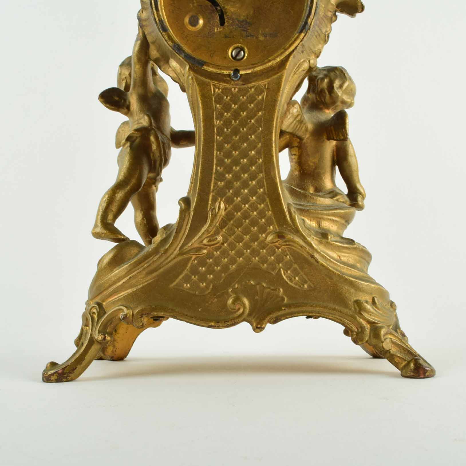 Antique Rococo Style Cherub Mantel Clock
