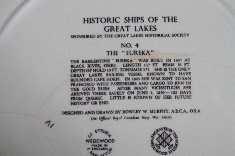 Group of Decorative Wedgwood "Historic Ships of the Great Lakes" Plates