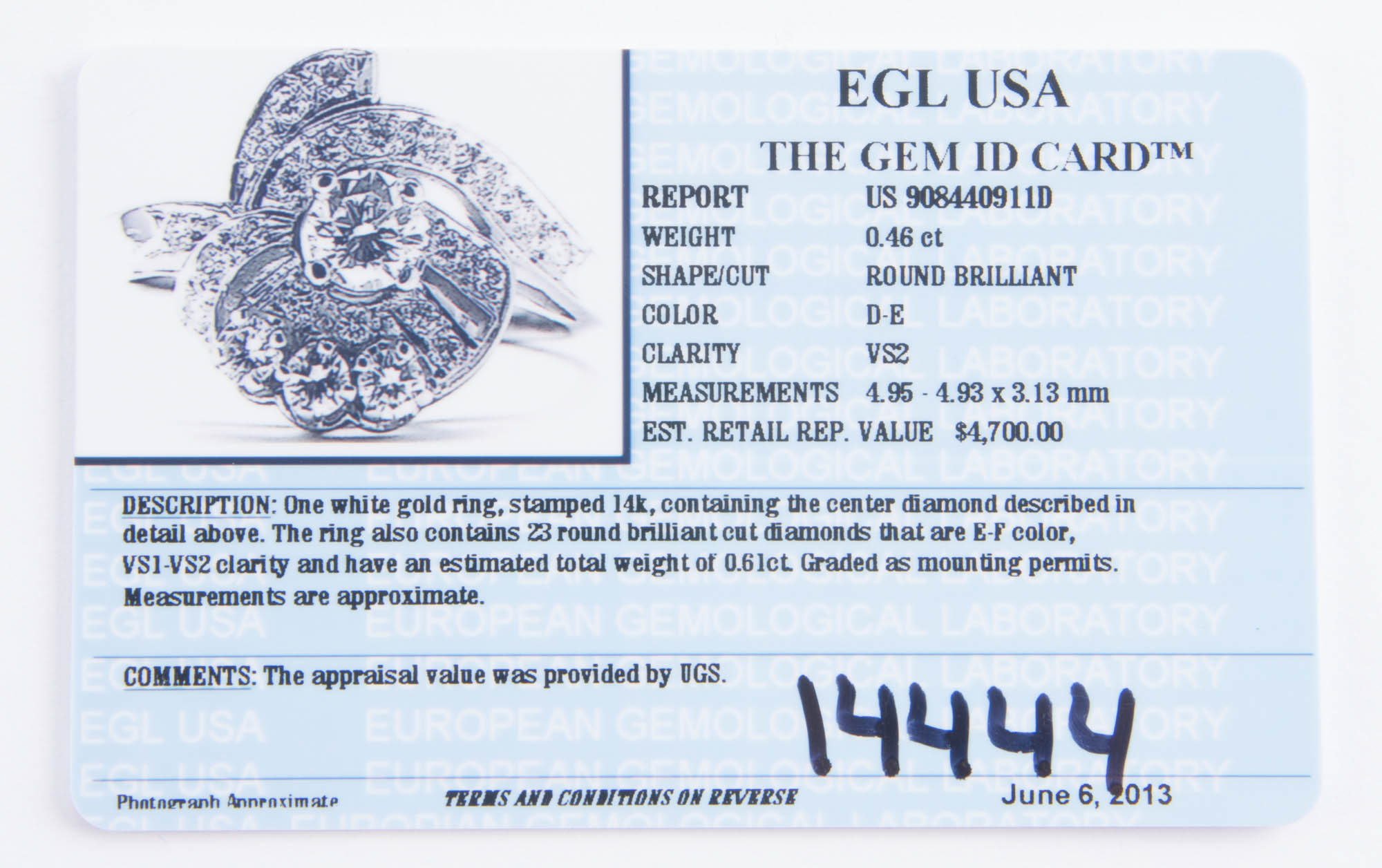 14K White Gold Diamond Ring