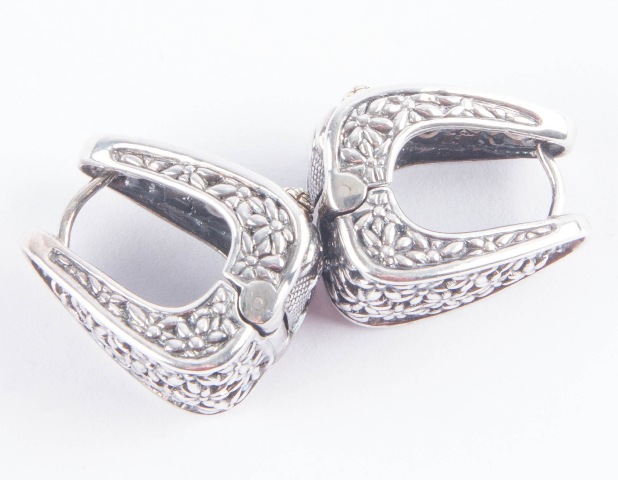 Ann King Sterling Silver and 18K Yellow Gold Hoop Earrings