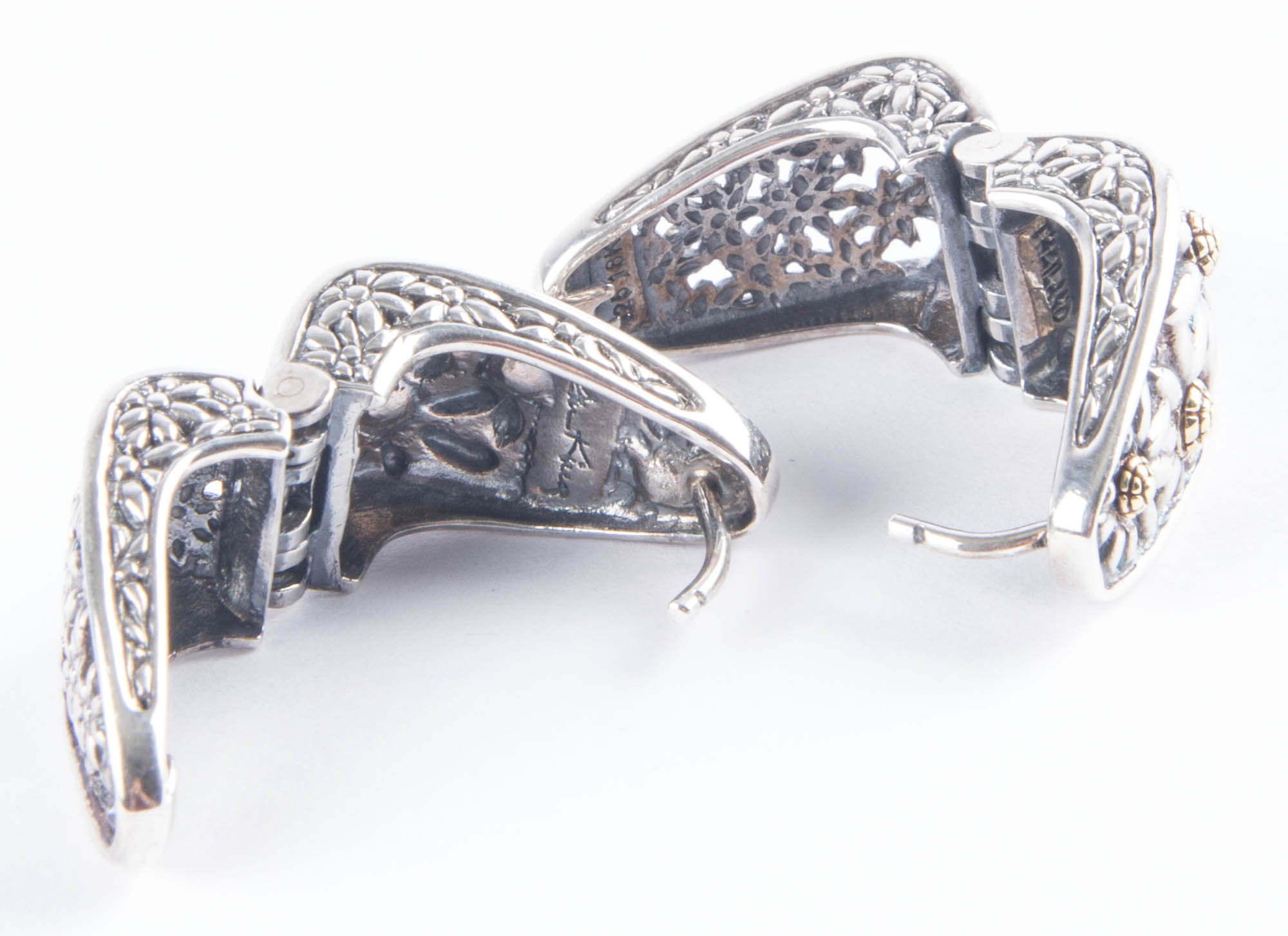 Ann King Sterling Silver and 18K Yellow Gold Hoop Earrings