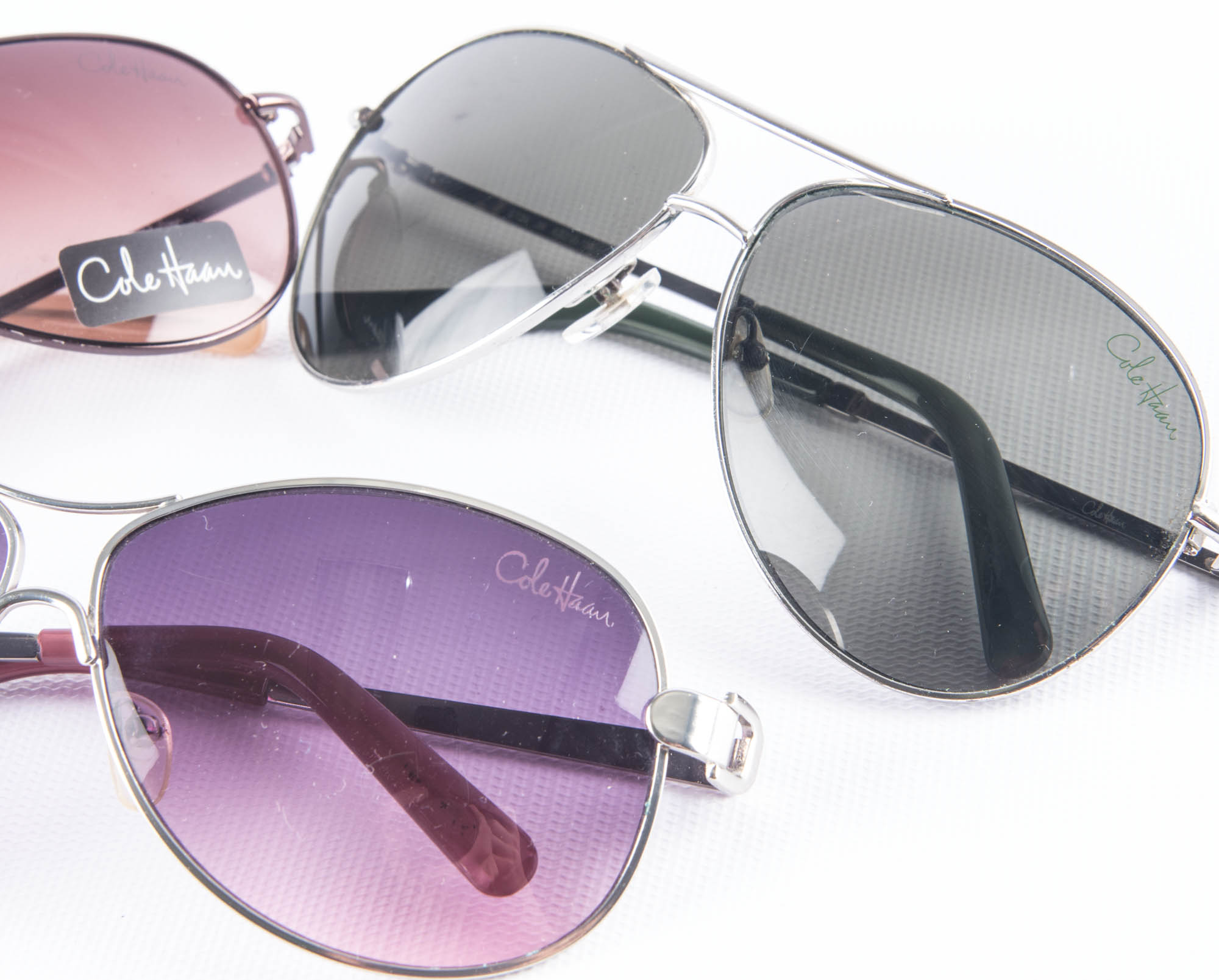 Three Pairs of Cole Haan Aviator Sunglasses