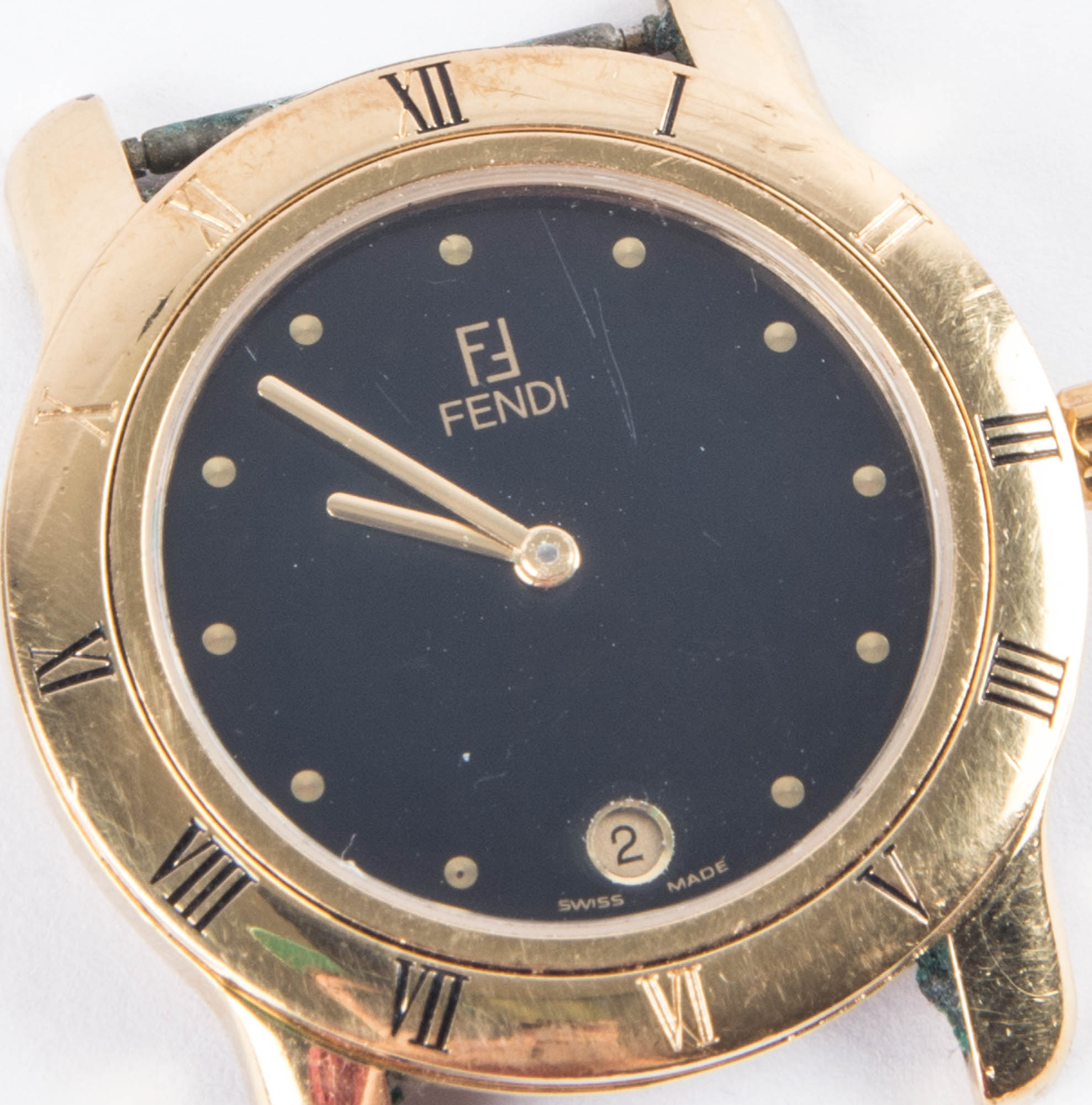 Fendi Gold Tone Quartz Watch Face
