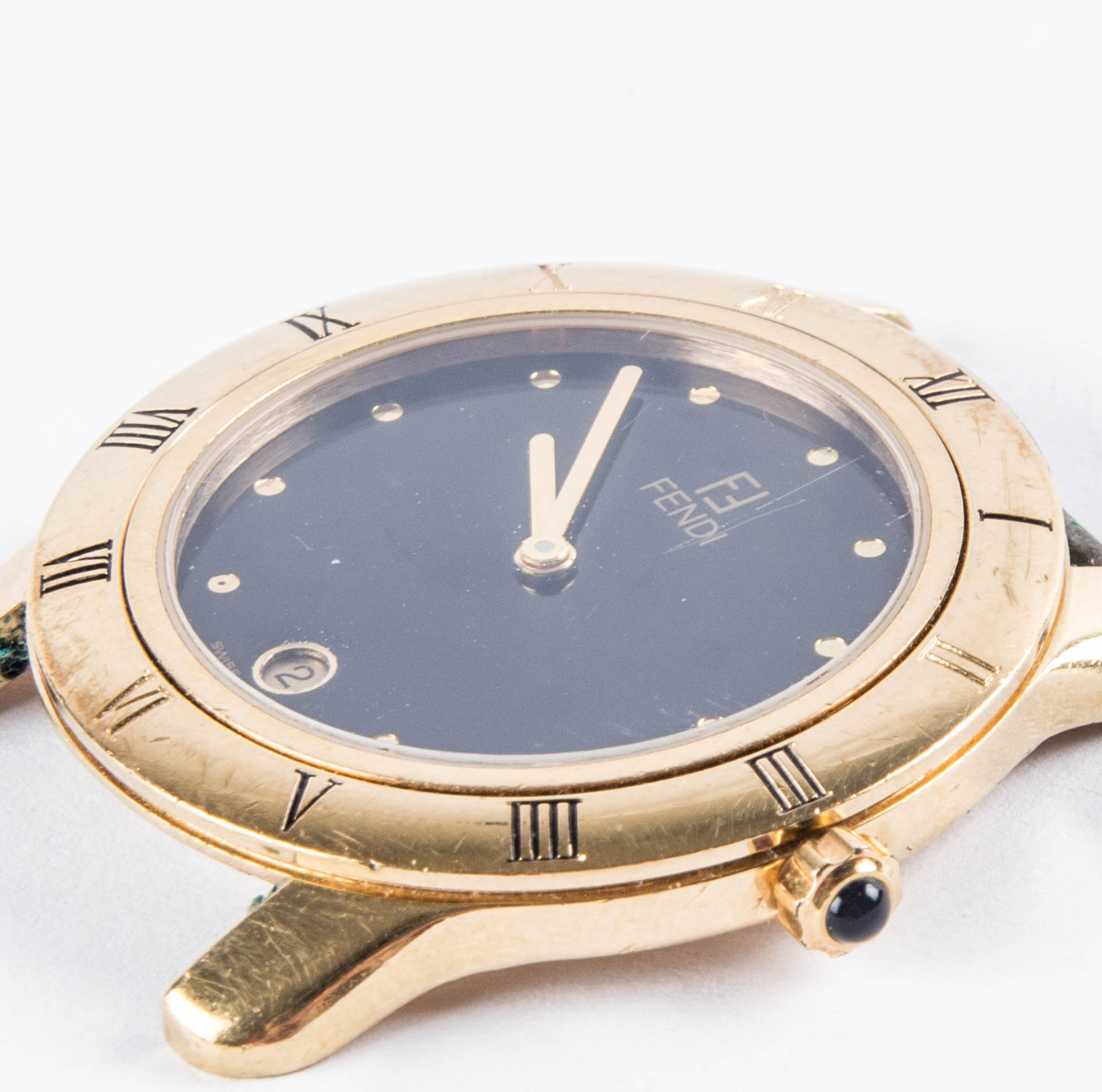 Fendi Gold Tone Quartz Watch Face