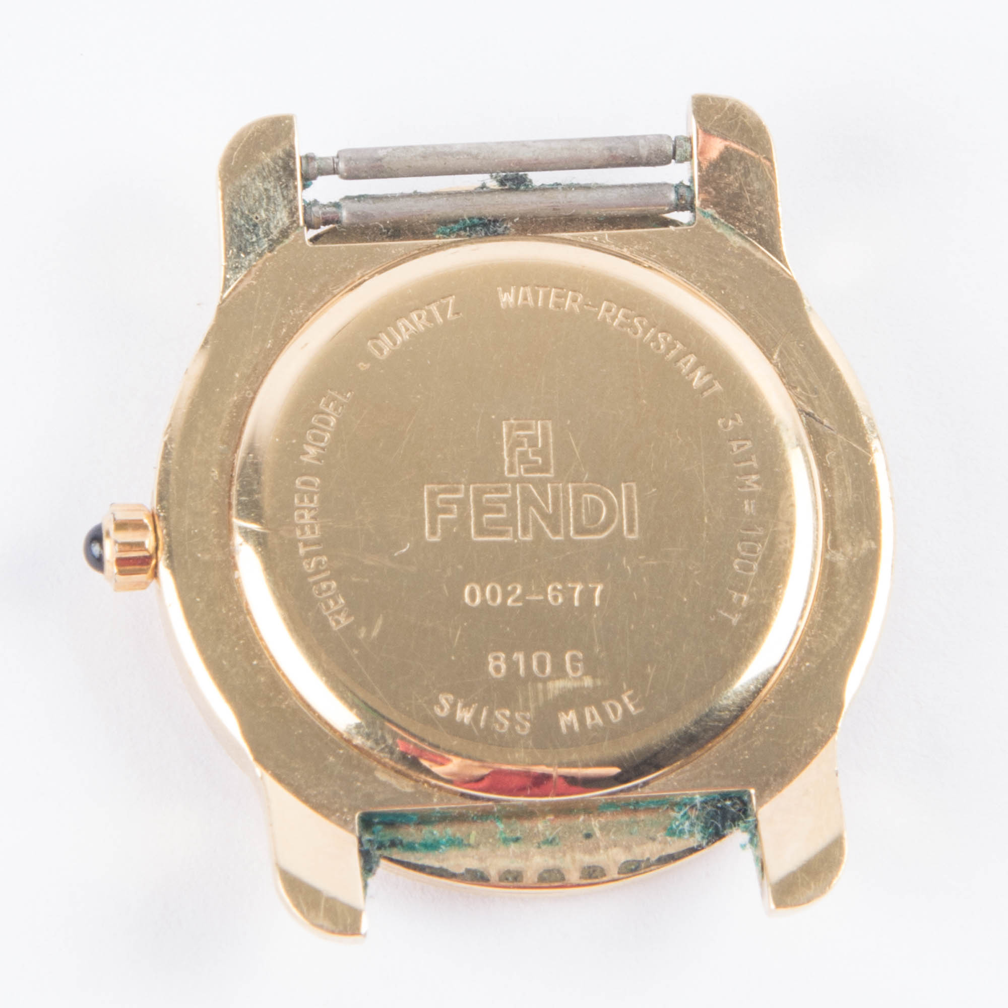 Fendi Gold Tone Quartz Watch Face
