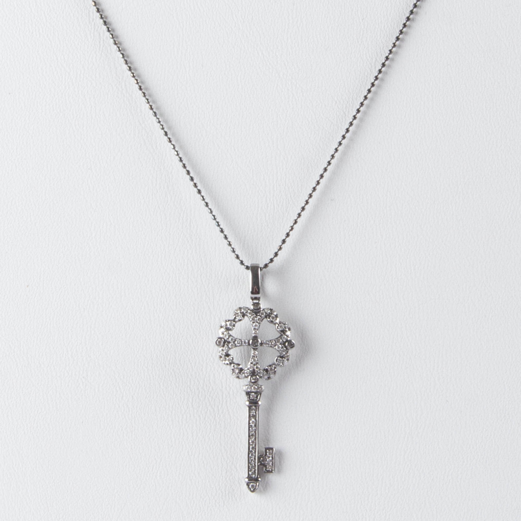 Diamond Clover Key Necklace