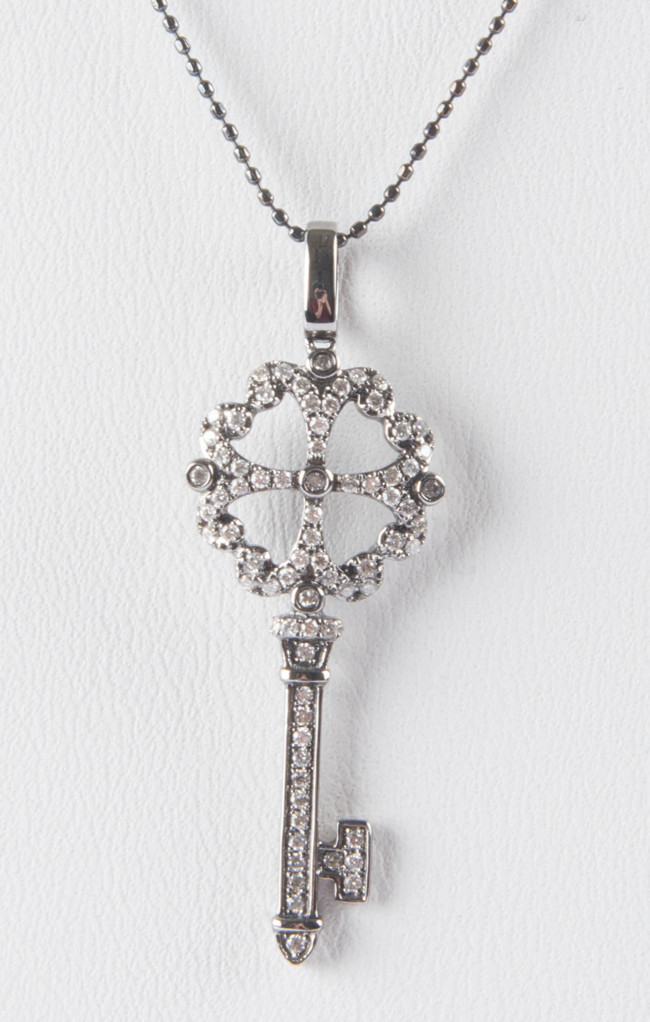 Diamond Clover Key Necklace