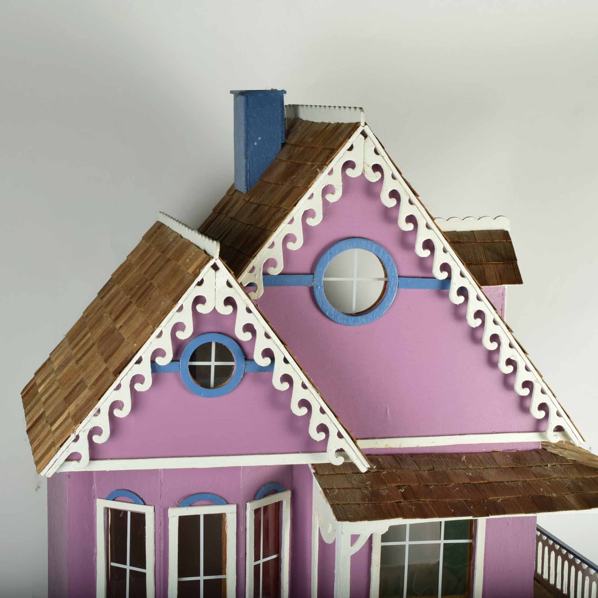 Victorian Style Electrified Dollhouse in Purple