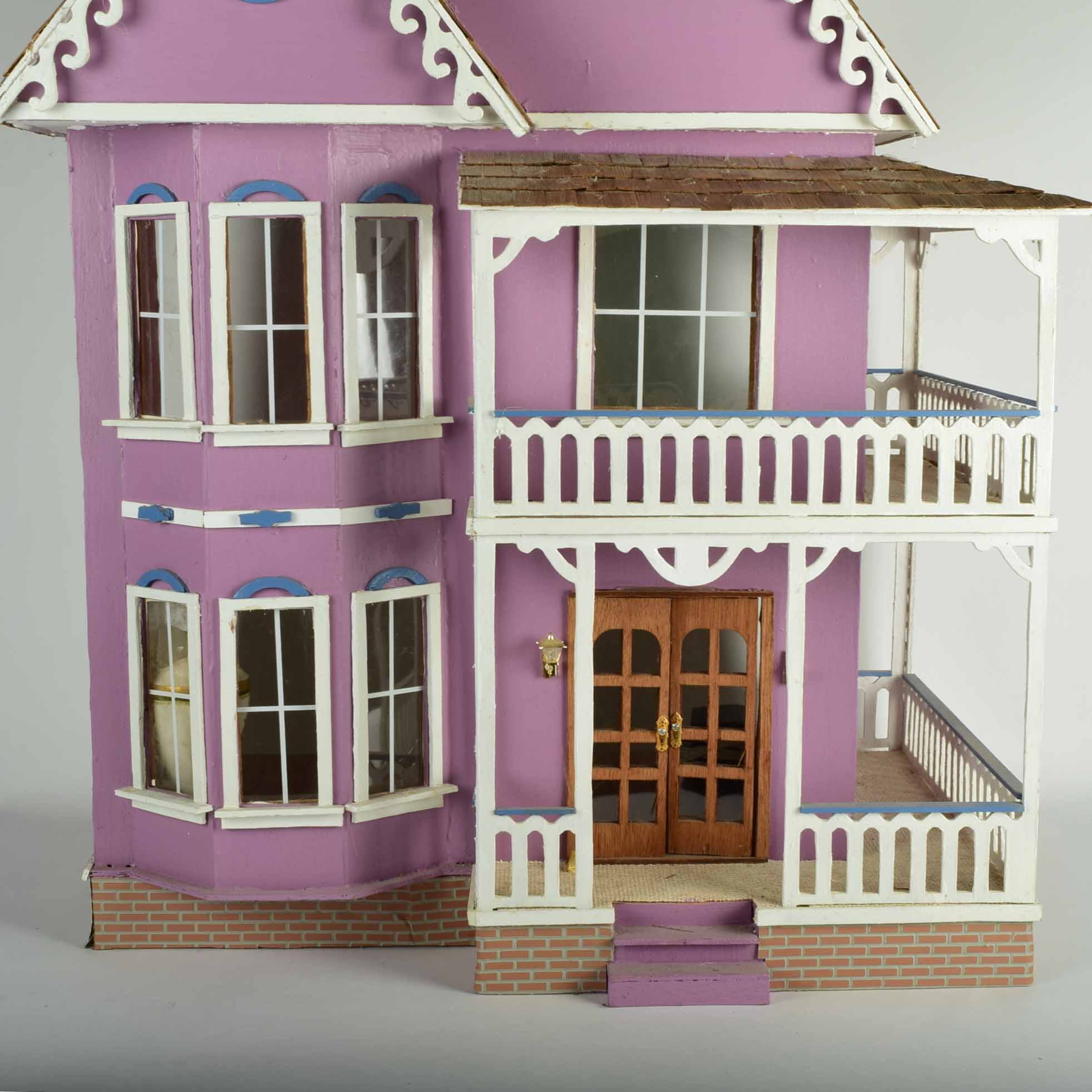 Victorian Style Electrified Dollhouse in Purple