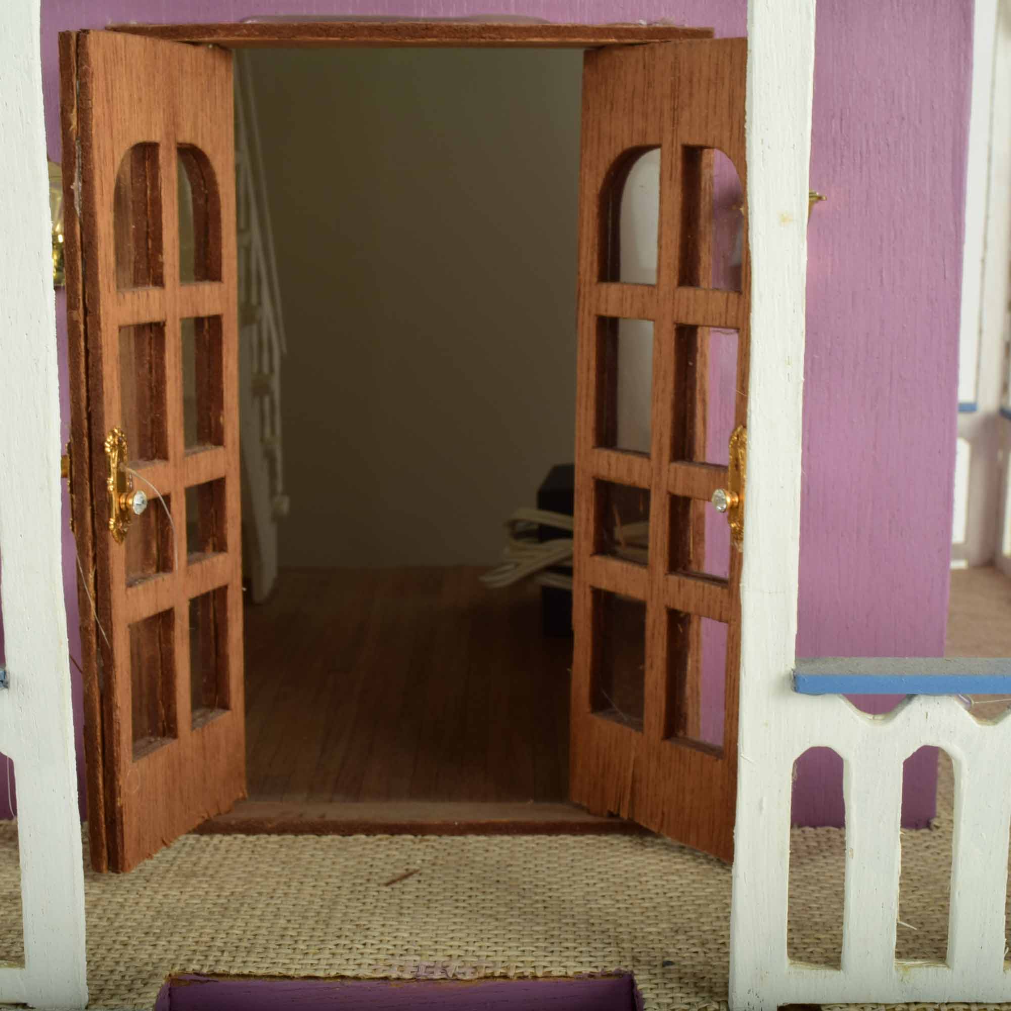 Victorian Style Electrified Dollhouse in Purple