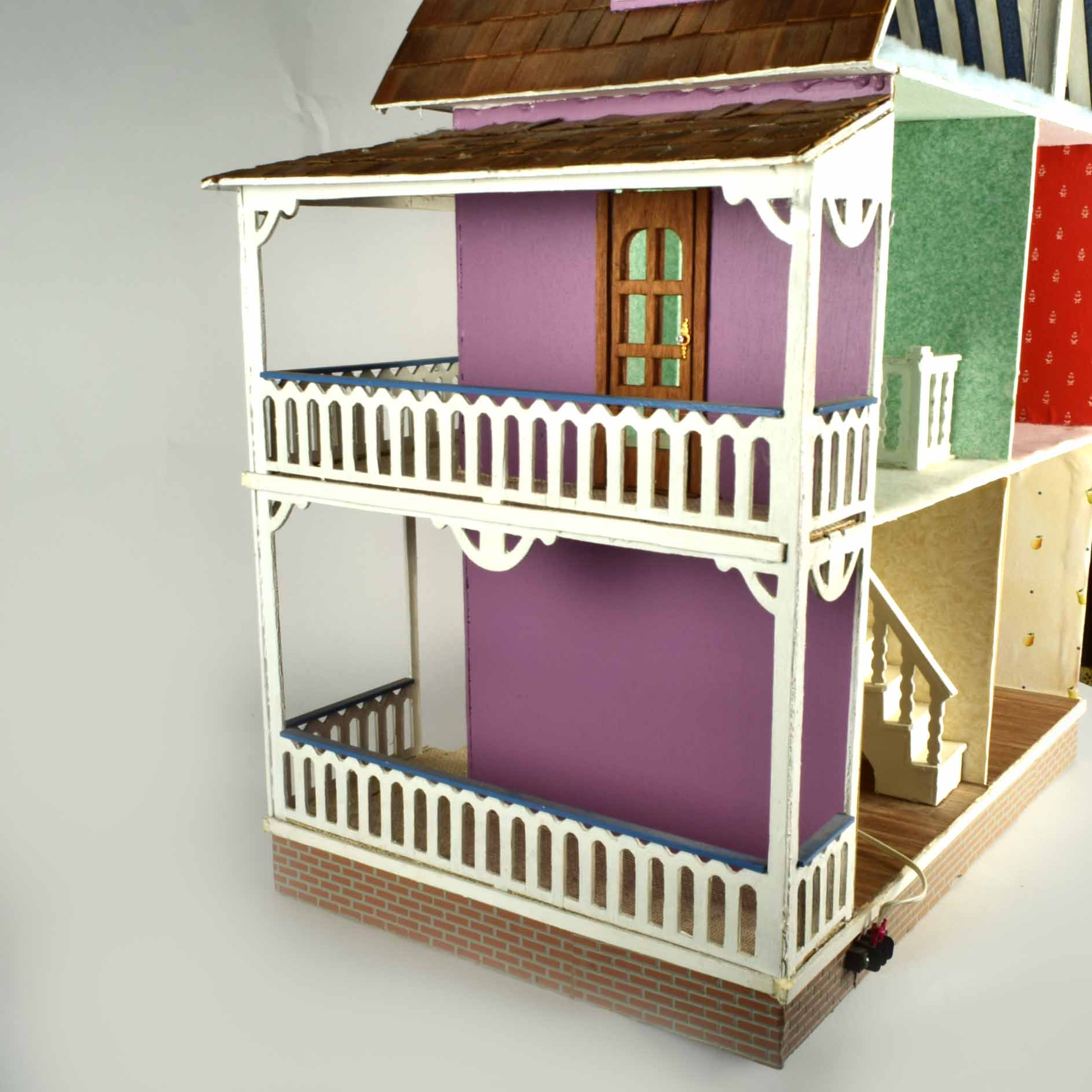 Victorian Style Electrified Dollhouse in Purple