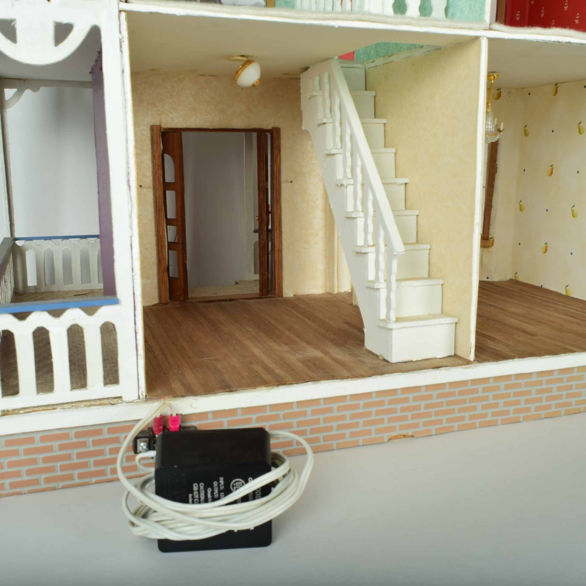 Victorian Style Electrified Dollhouse in Purple