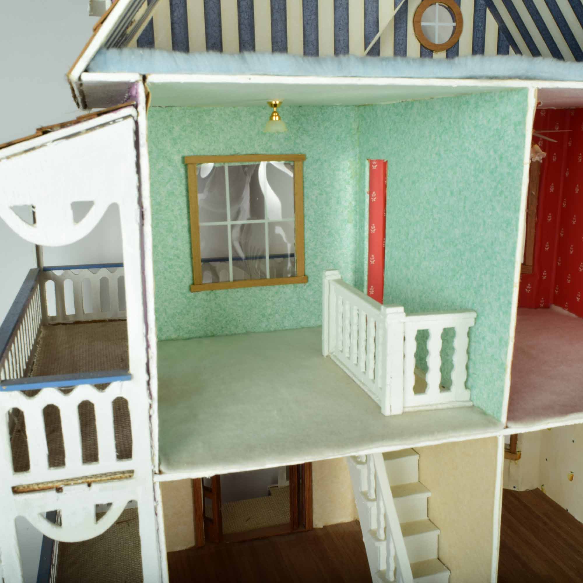 Victorian Style Electrified Dollhouse in Purple