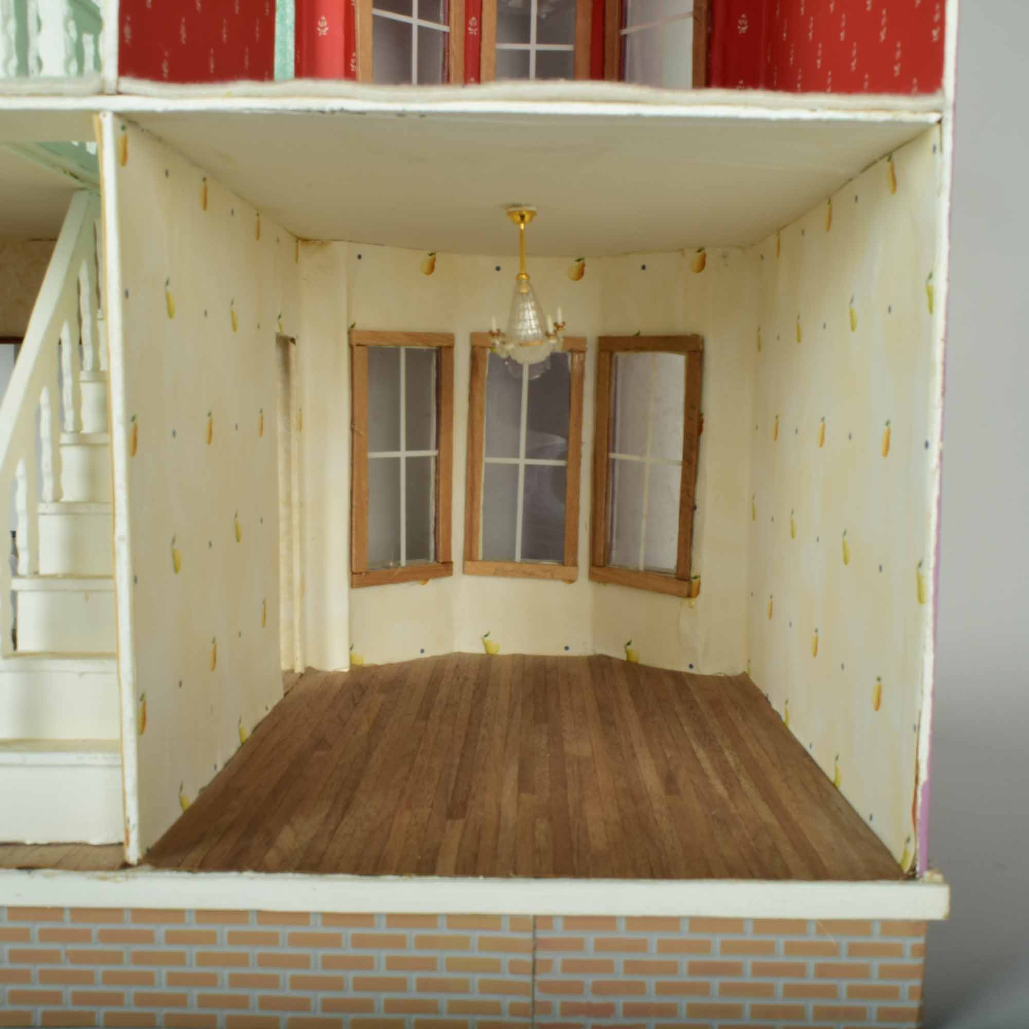 Victorian Style Electrified Dollhouse in Purple