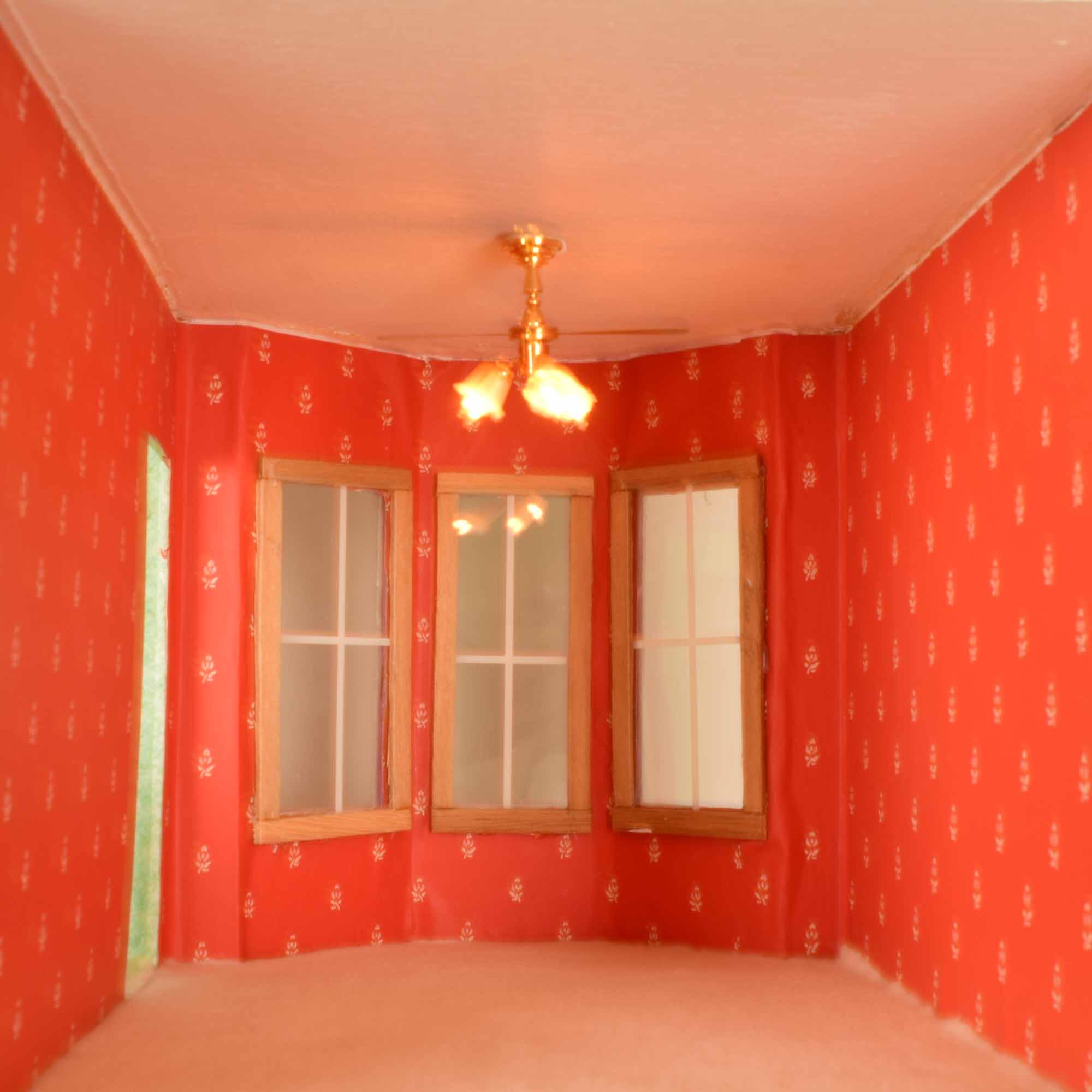 Victorian Style Electrified Dollhouse in Purple