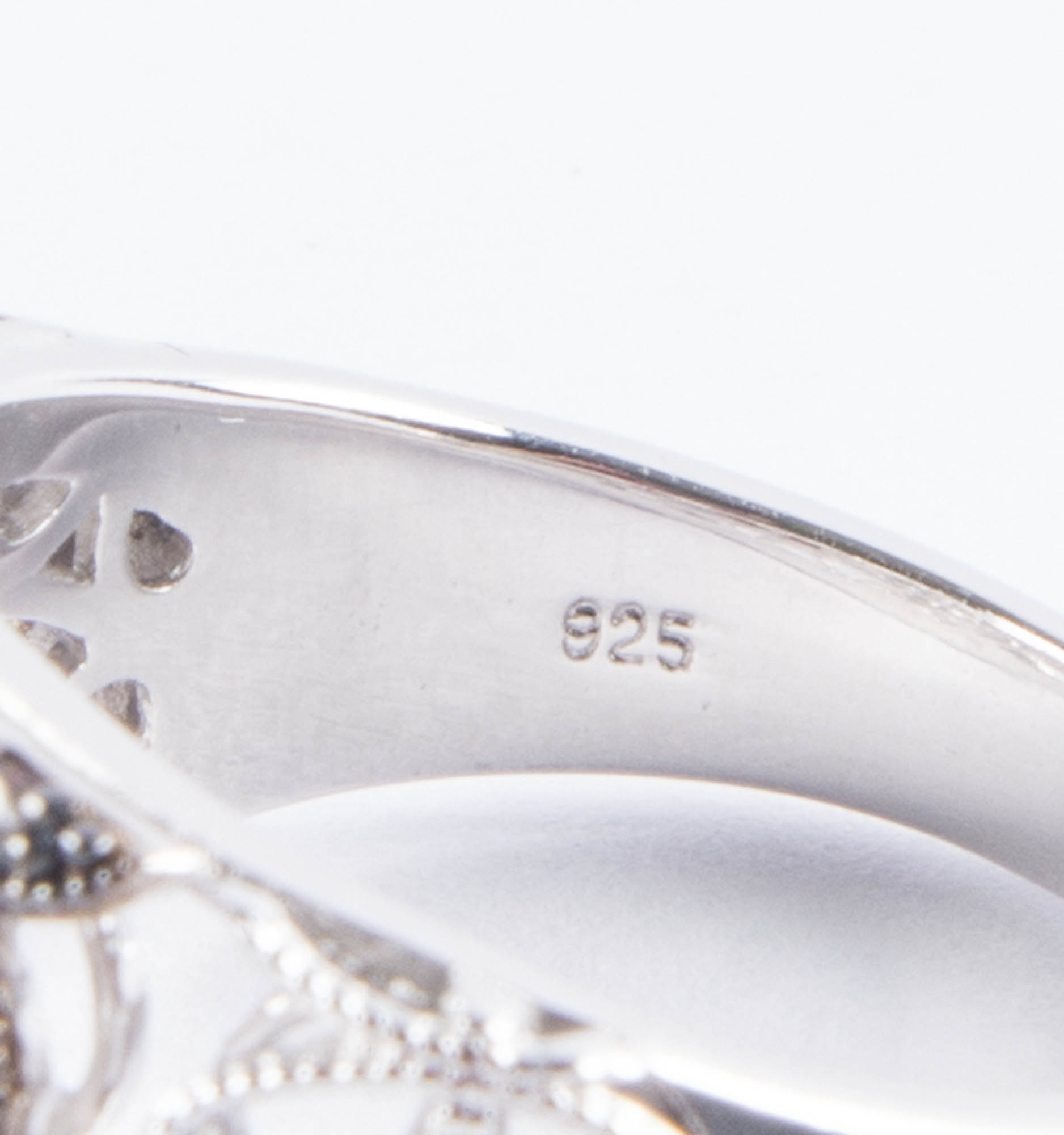 Sterling Silver White Topaz Domed Ring