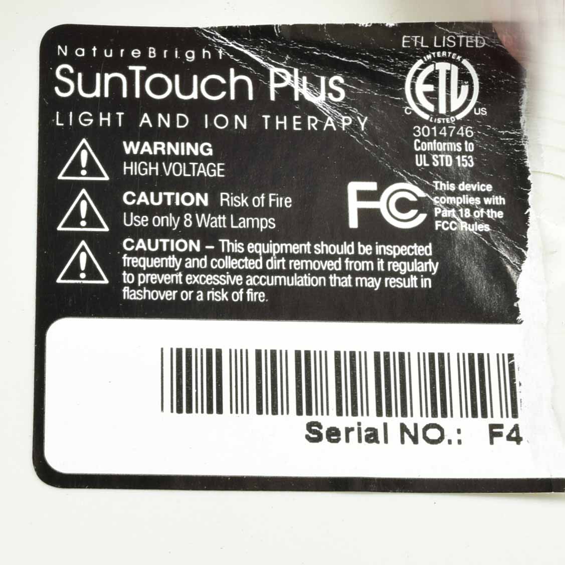 NatureBright SunTouch Plus Light and Ion Therapy Lamp