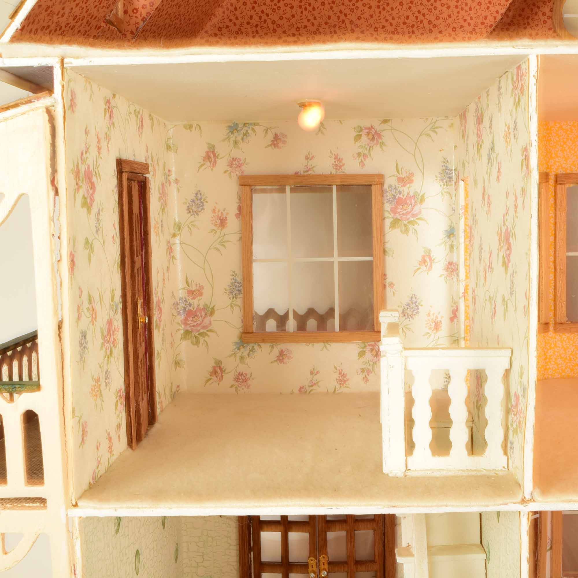 Victorian Style Electrified Dollhouse in Pink