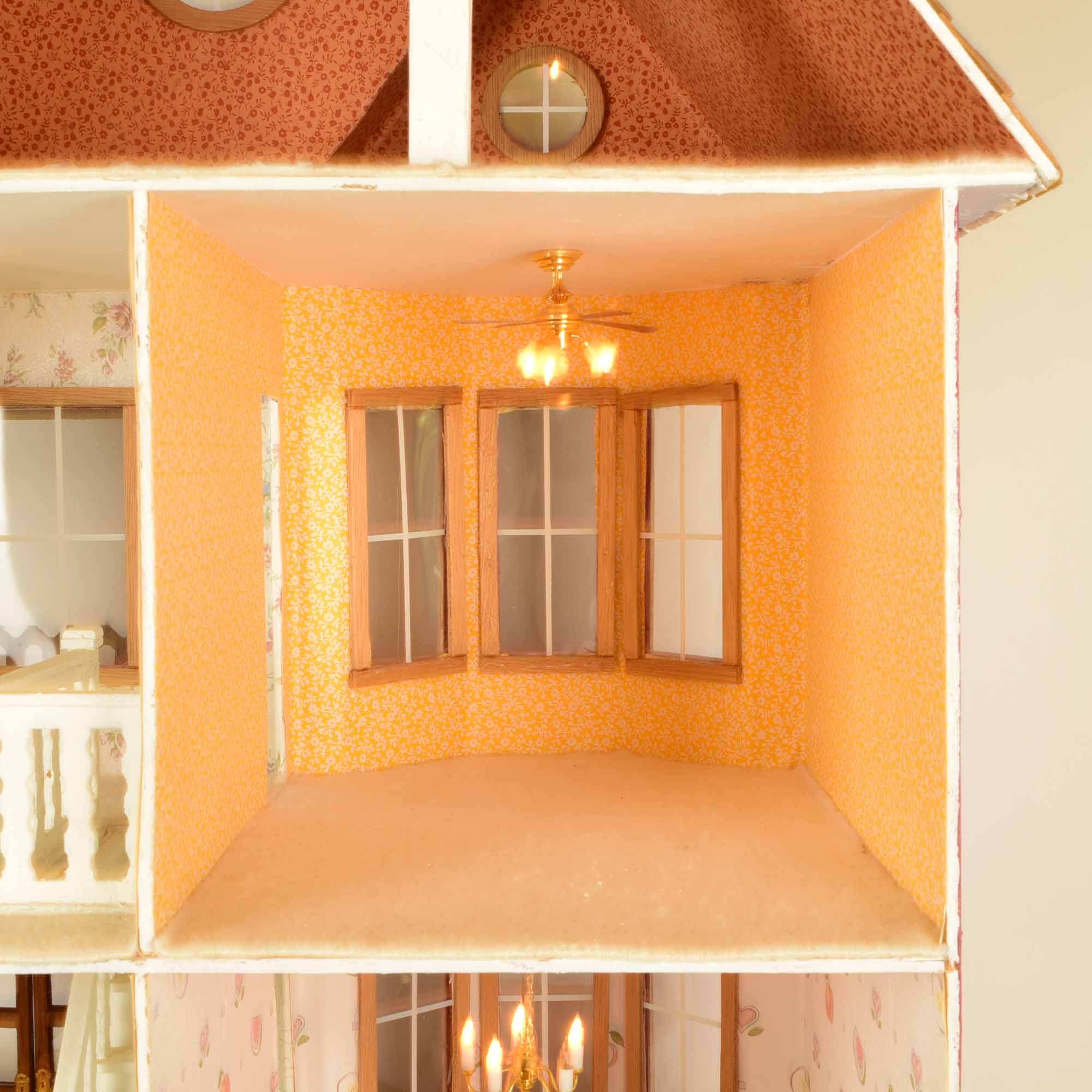 Victorian Style Electrified Dollhouse in Pink
