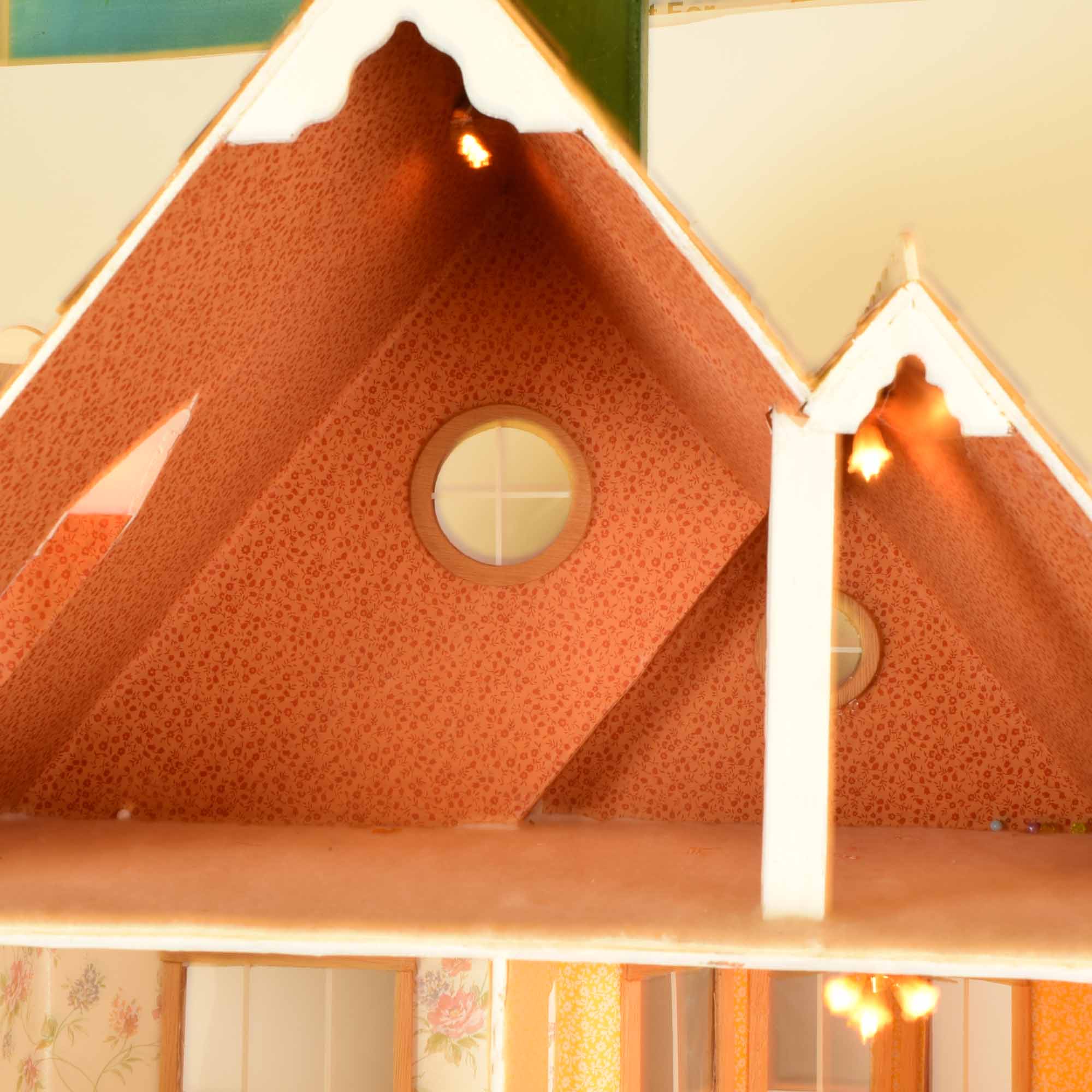 Victorian Style Electrified Dollhouse in Pink