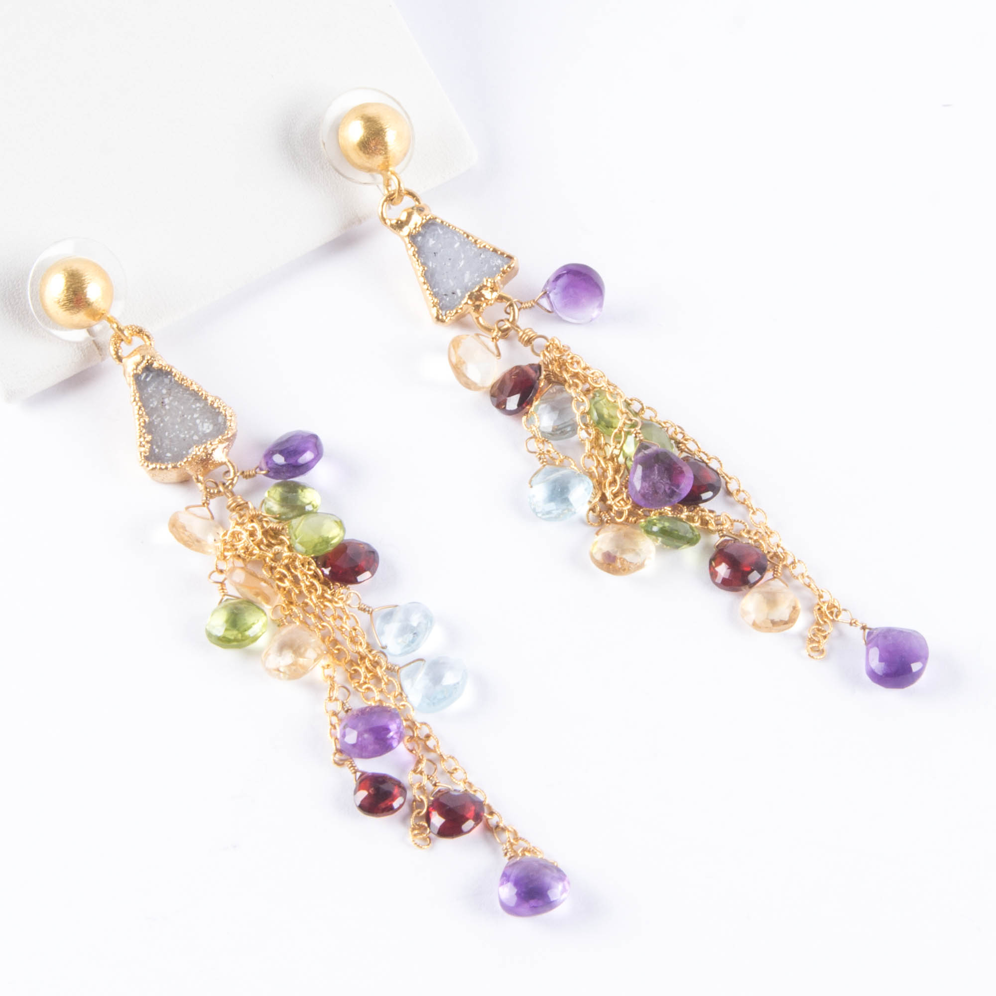 Nina Nguyen Mia Earrings with White Druzy Tourmaline