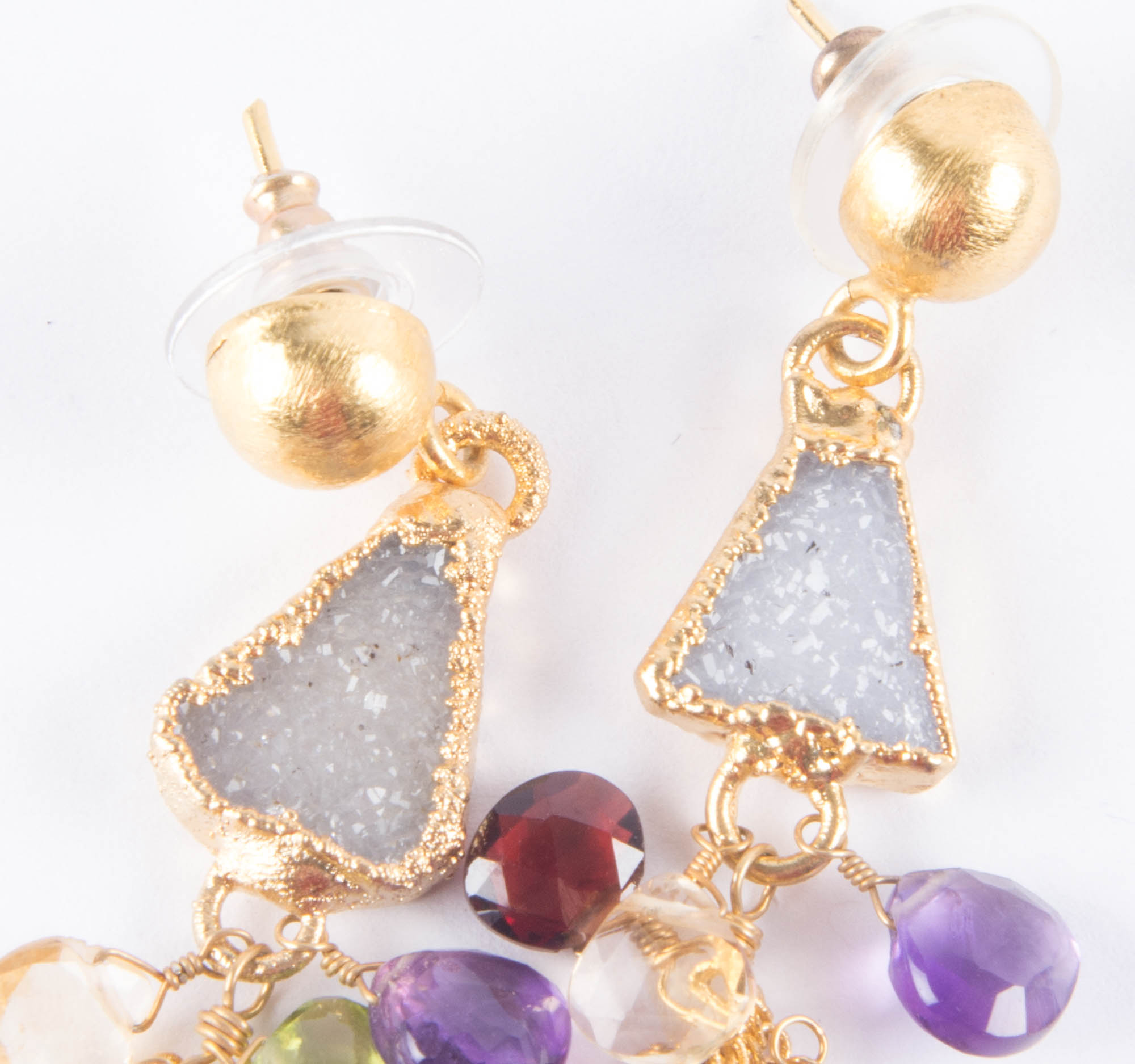 Nina Nguyen Mia Earrings with White Druzy Tourmaline