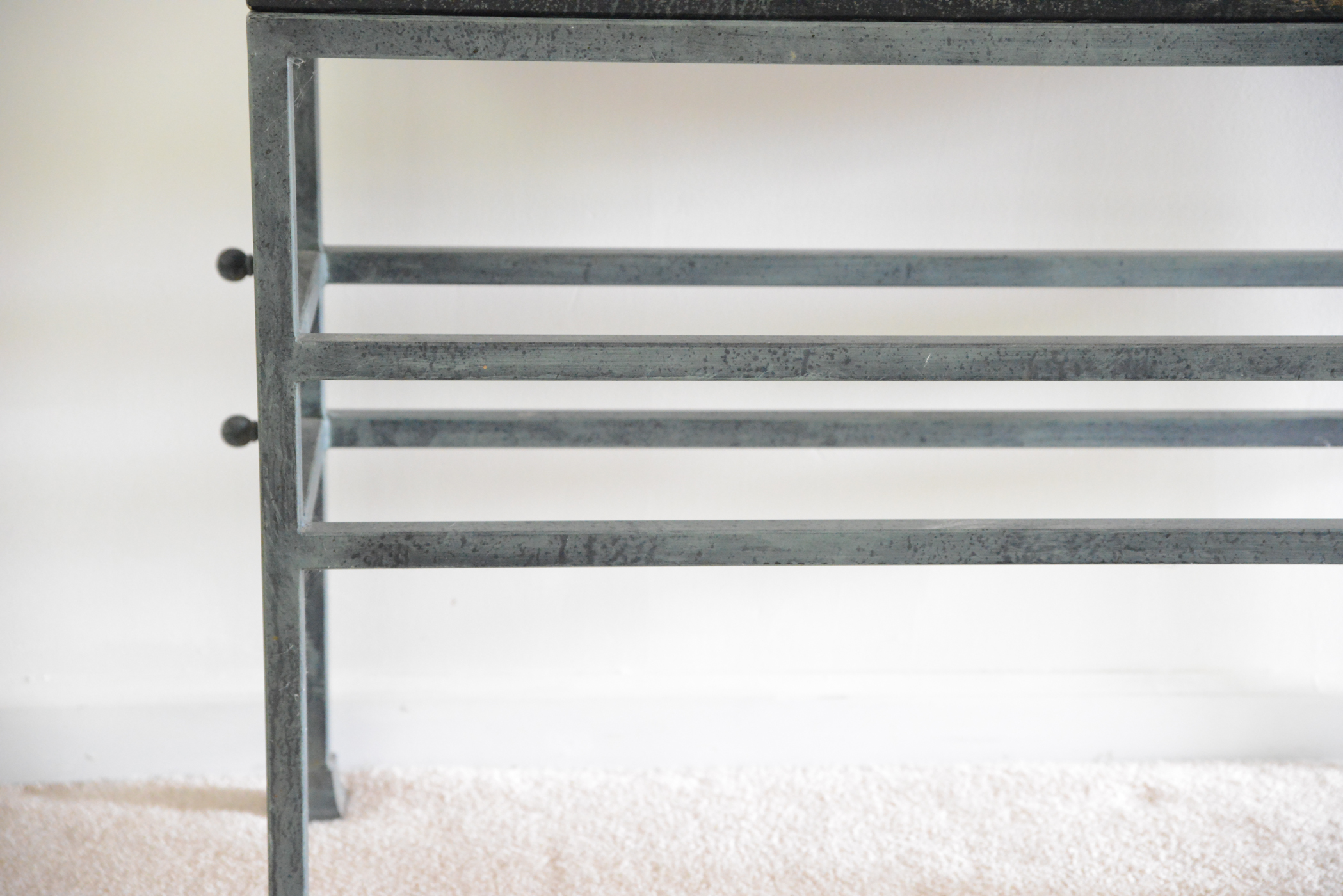 Handcrafted Console Table with Metal Base