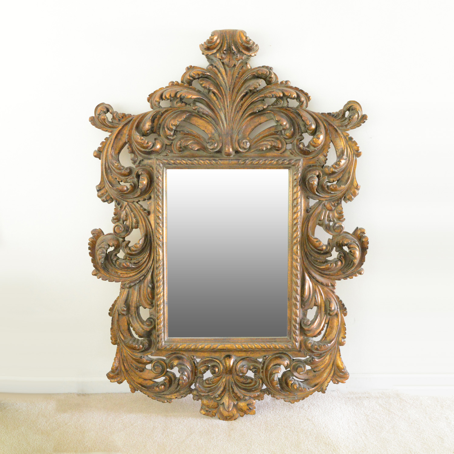 Rococo Style Beveled Wall Mirror