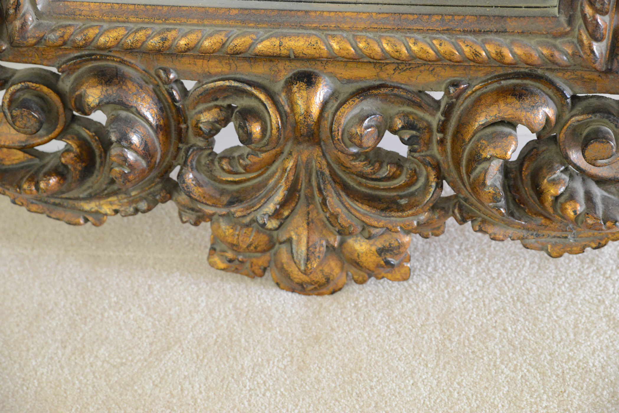 Rococo Style Beveled Wall Mirror