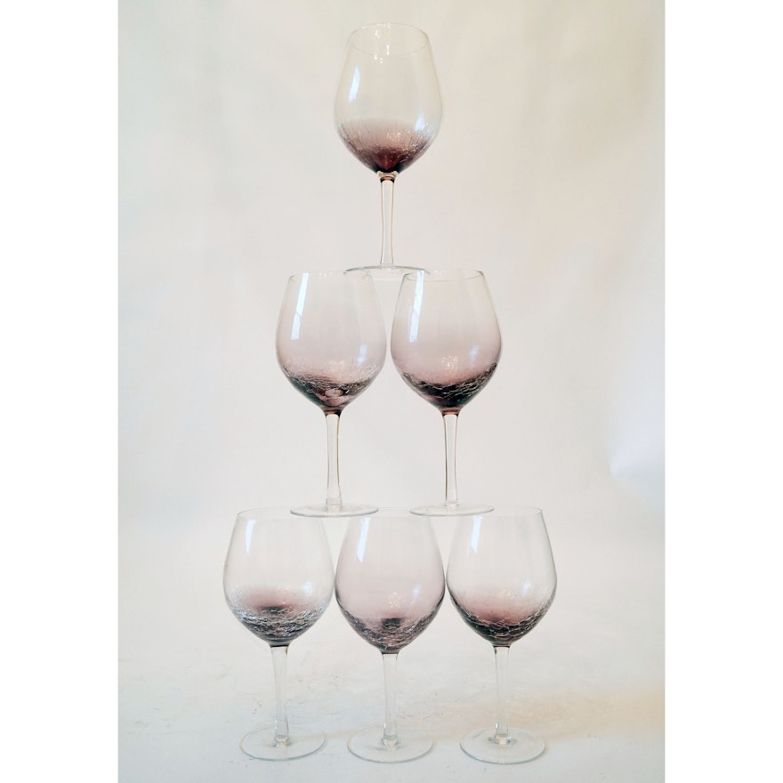 Six Purple Wine Glasses Ebth