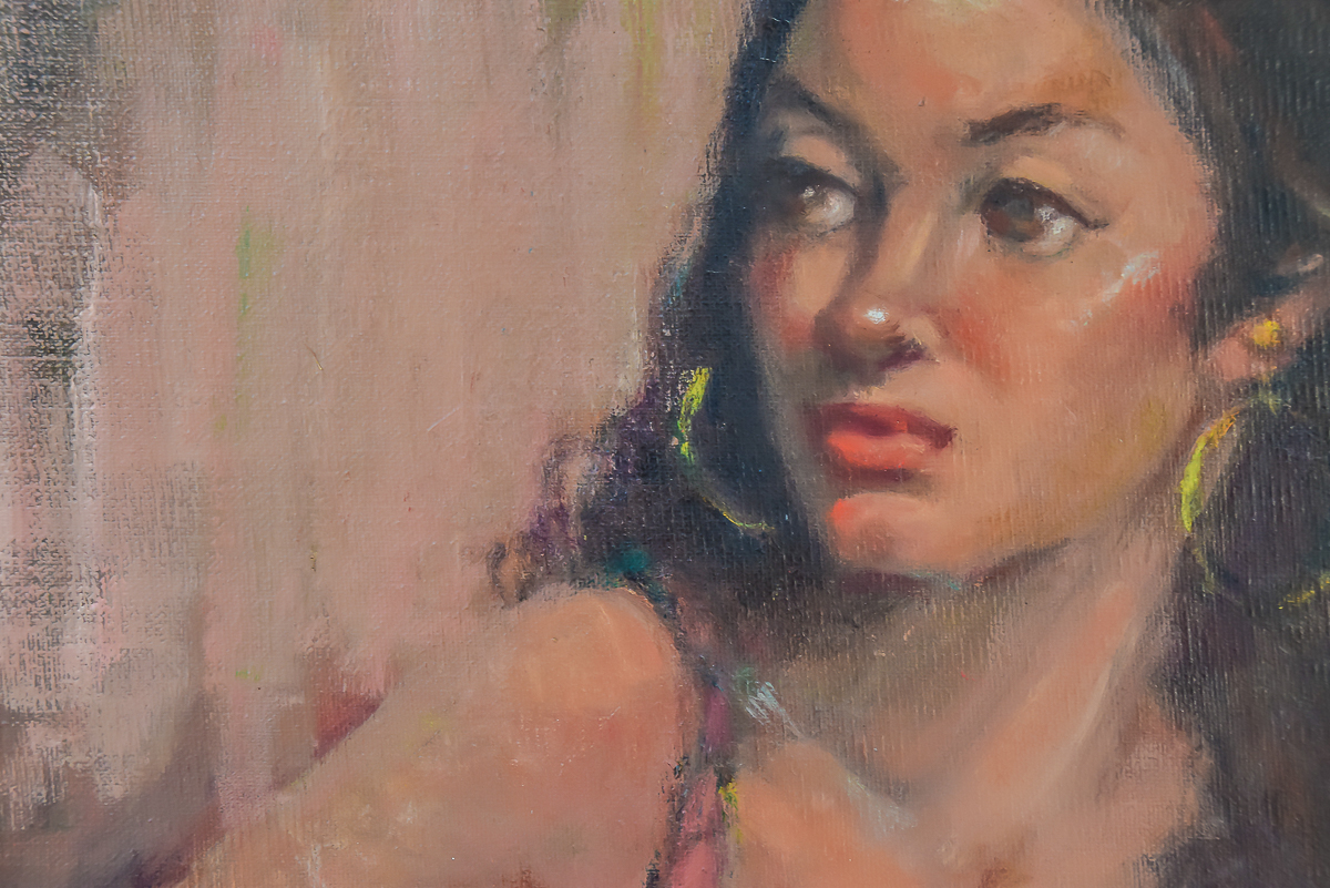 Lillian Rhodes Oil Painting of a Spanish Woman