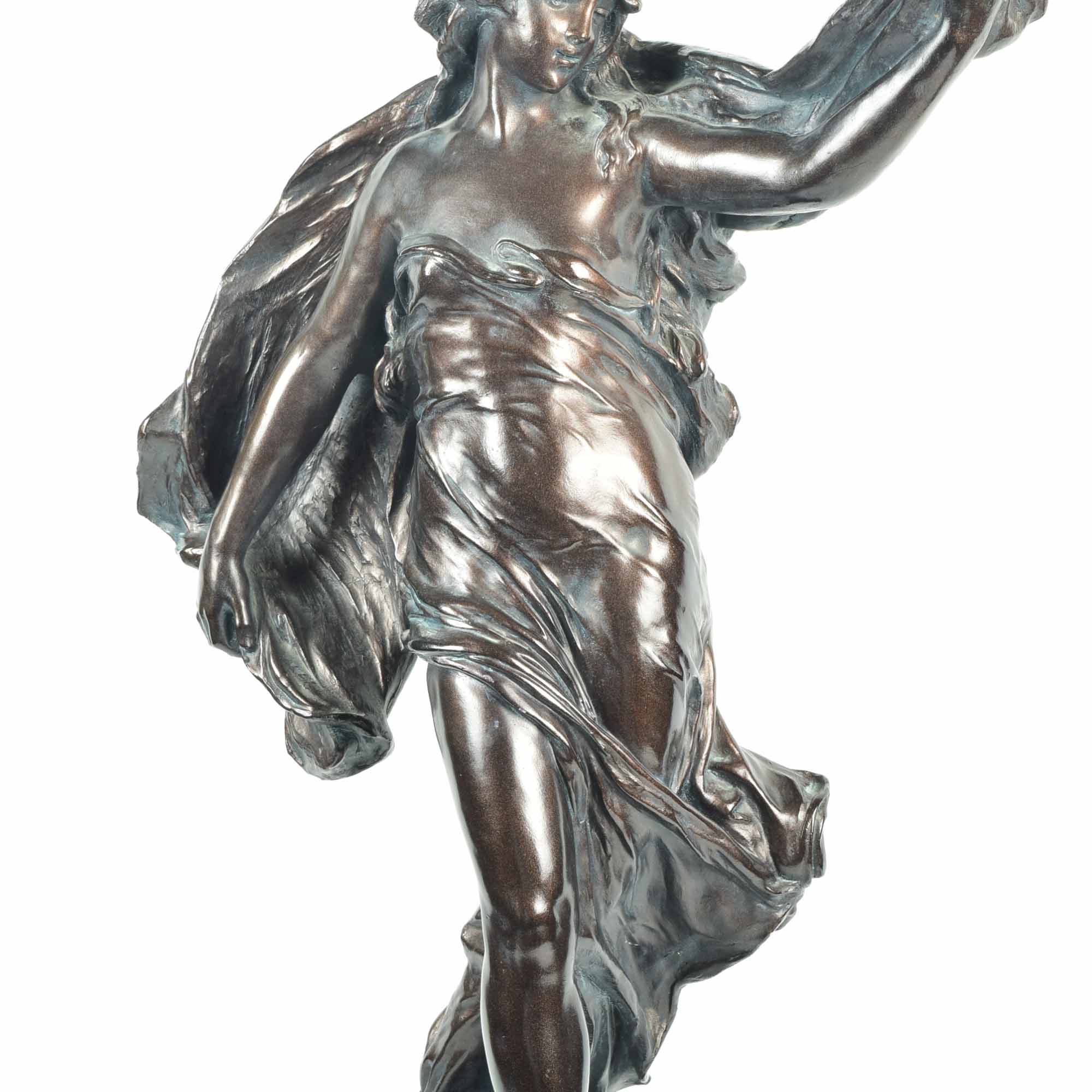 Signed Bronzed Plaster by Eugene Marioton "La Grace"