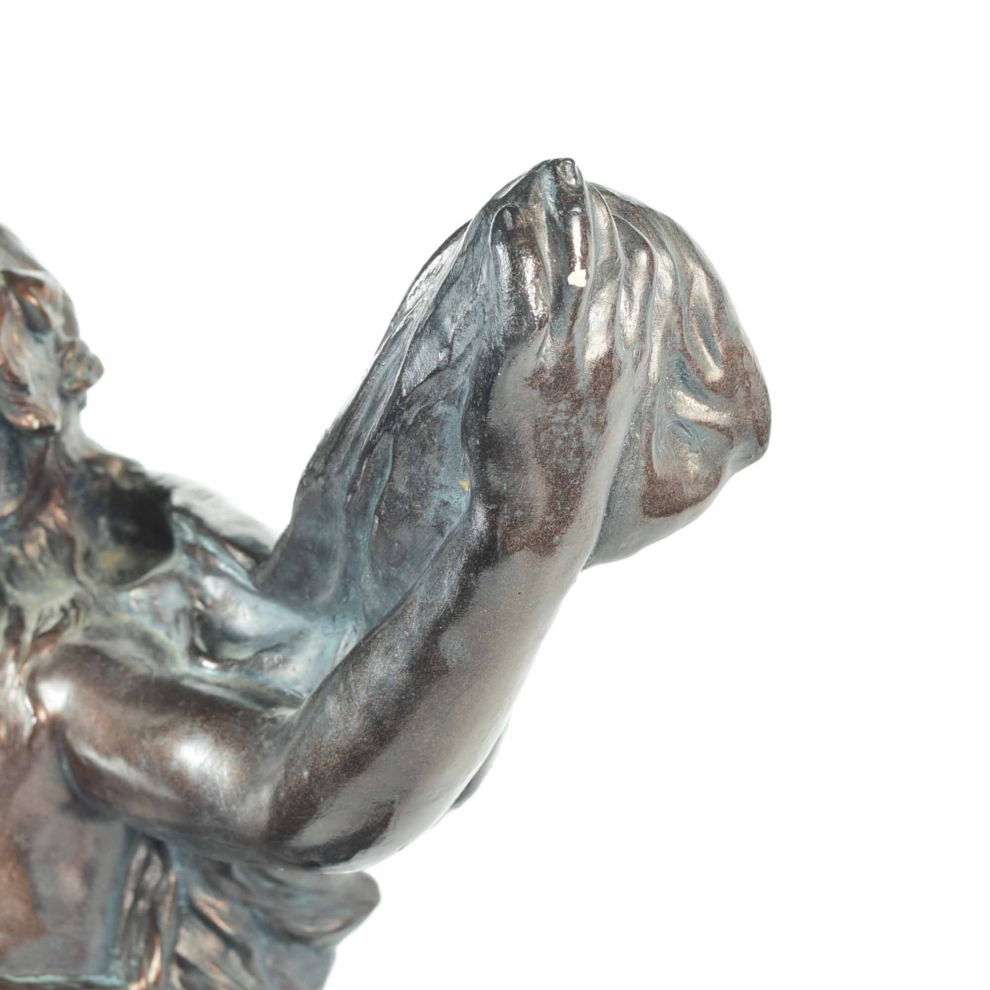 Signed Bronzed Plaster by Eugene Marioton "La Grace"