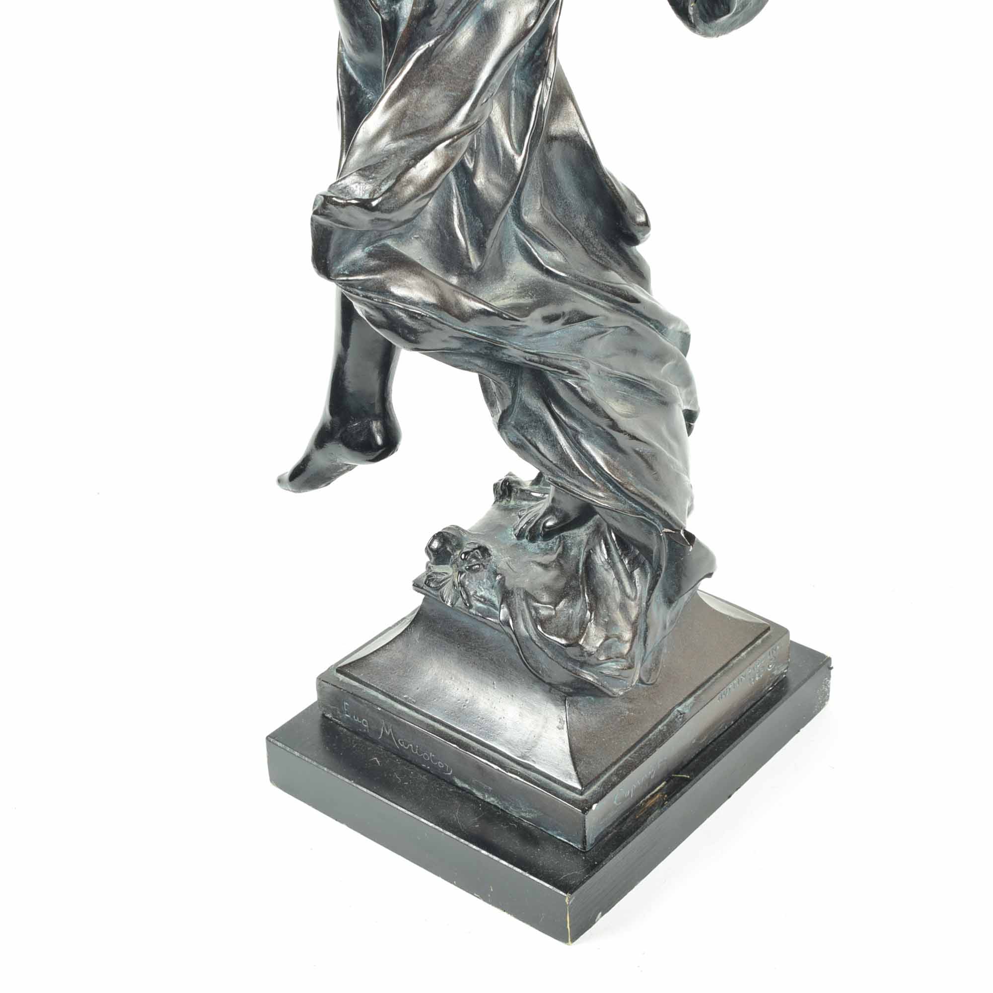 Signed Bronzed Plaster by Eugene Marioton "La Grace"
