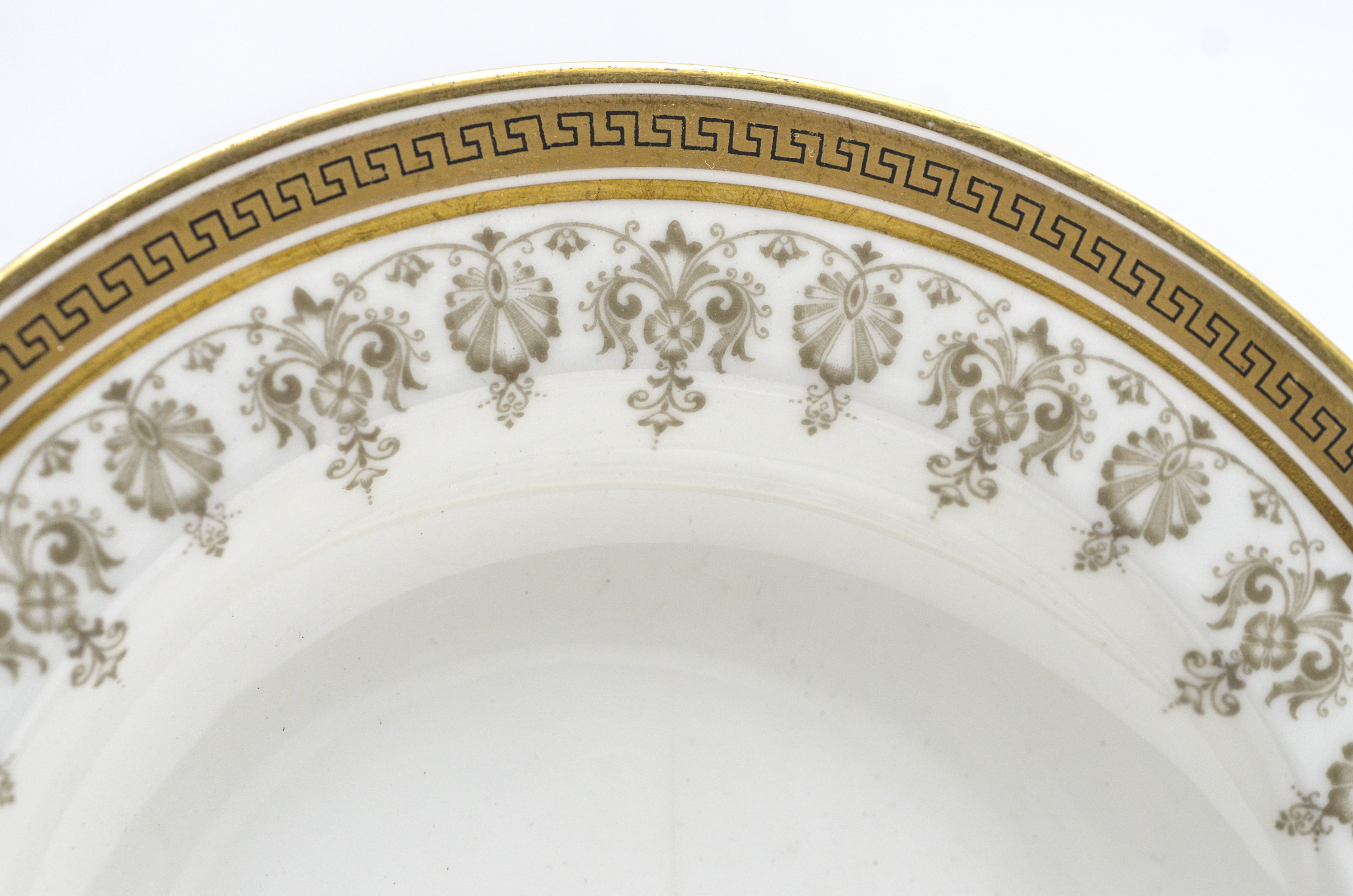 Four Rim Soups Manufactured by Cauldon and Retailed by Tiffany