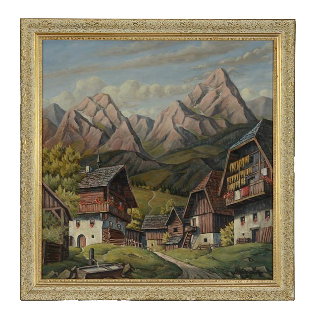Vintage Oil on Board Landscape Painting