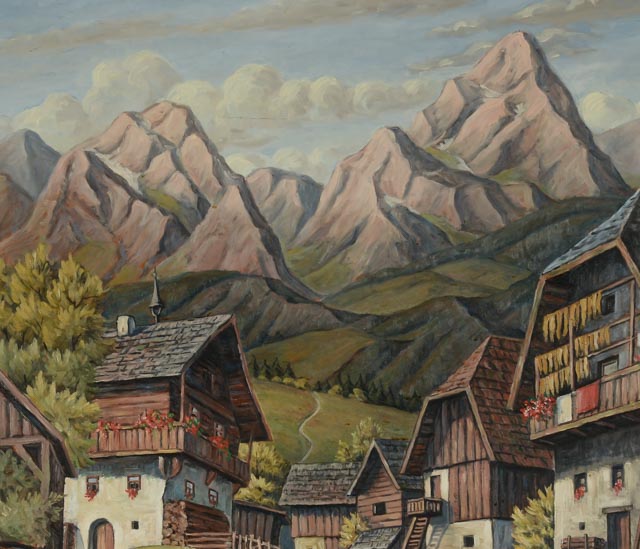 Vintage Oil on Board Landscape Painting