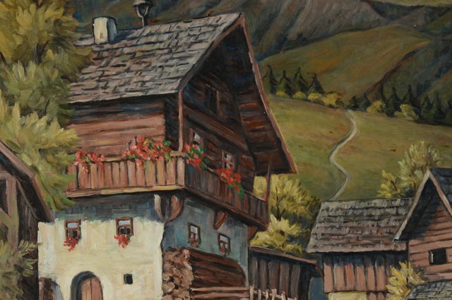 Vintage Oil on Board Landscape Painting